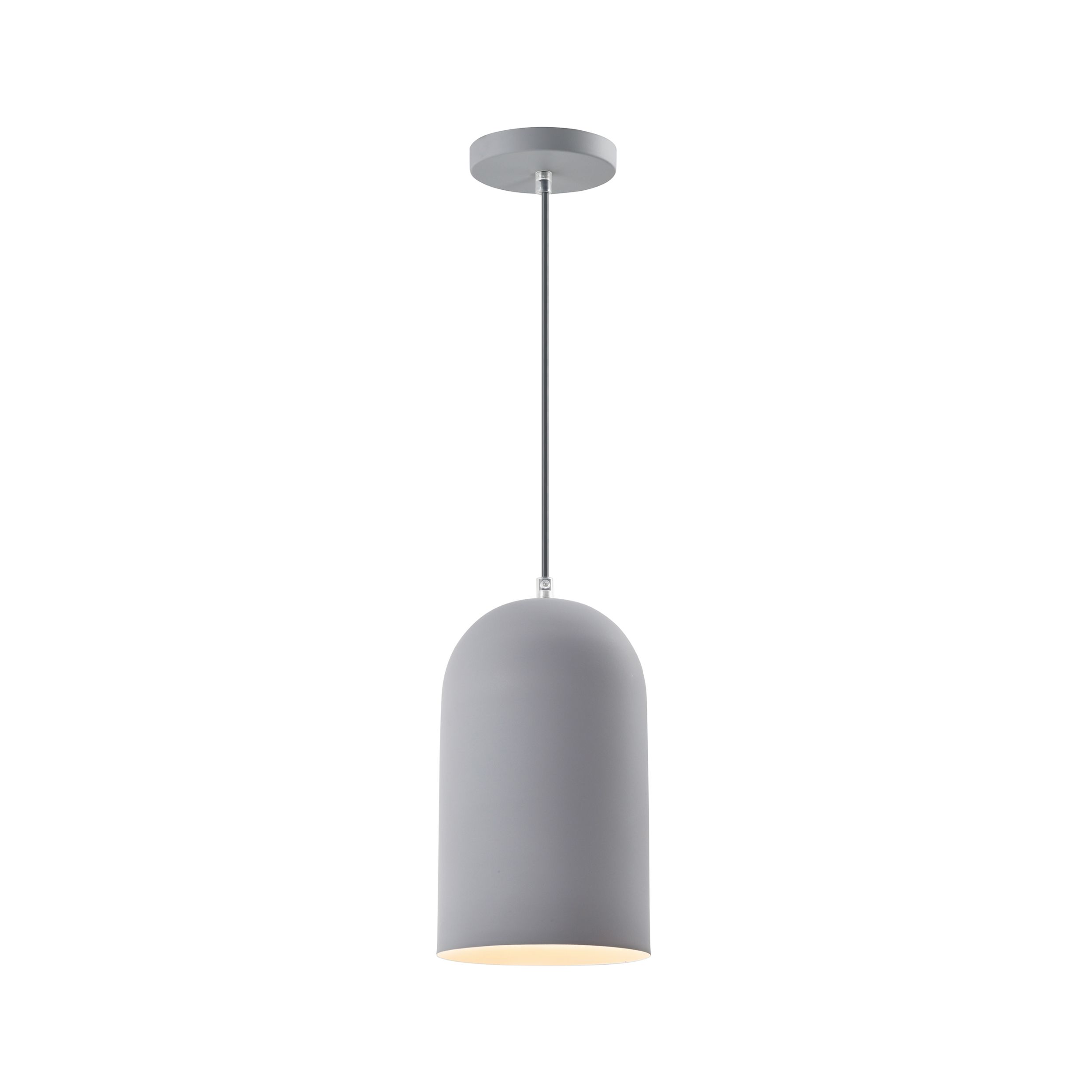 QUVIO industriële kokerhanglamp – grijs, 15 cm, dimbaar