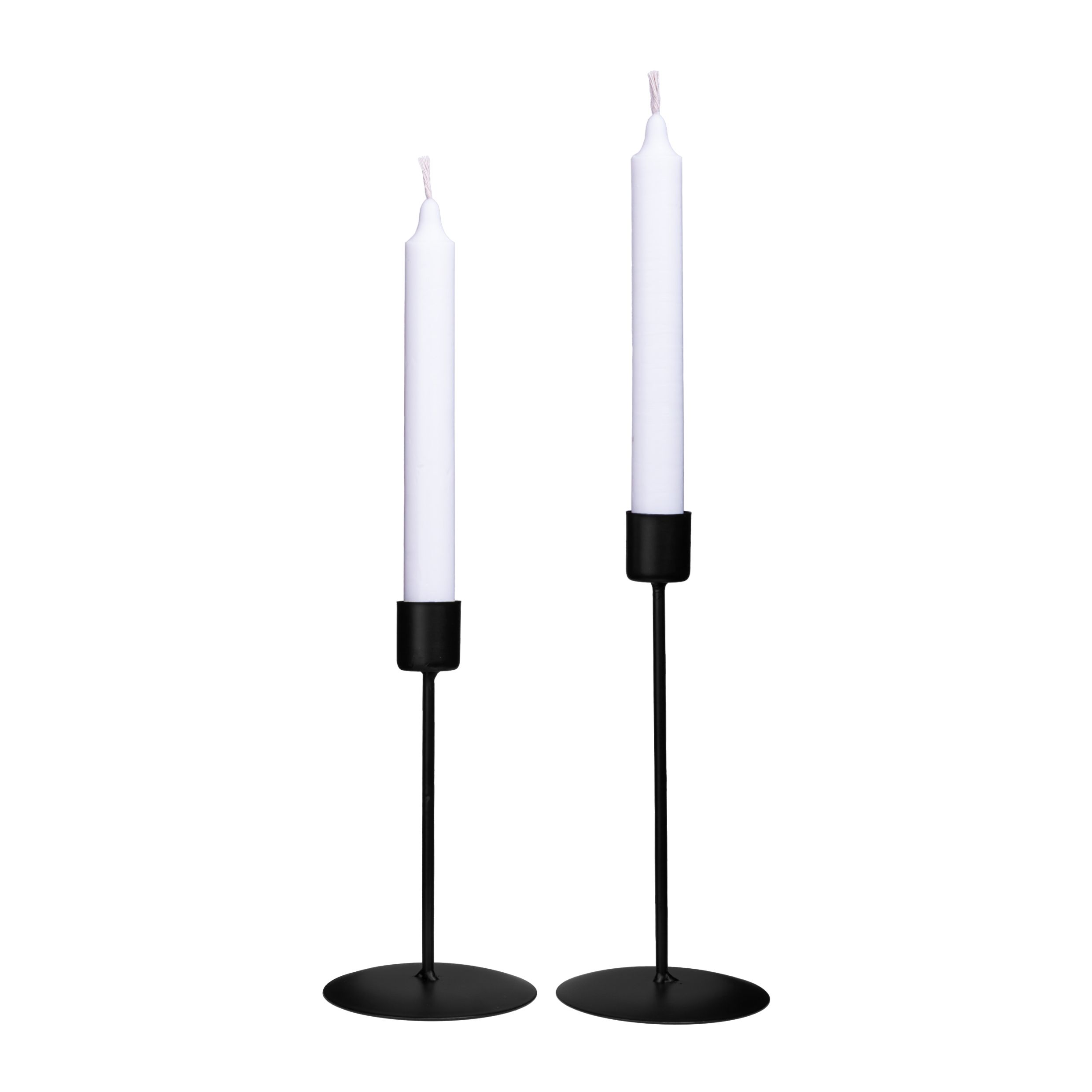 QUVIO Kaarsenstandaard Set van 2 – Strak Zwart Design voor Sfeervol Licht