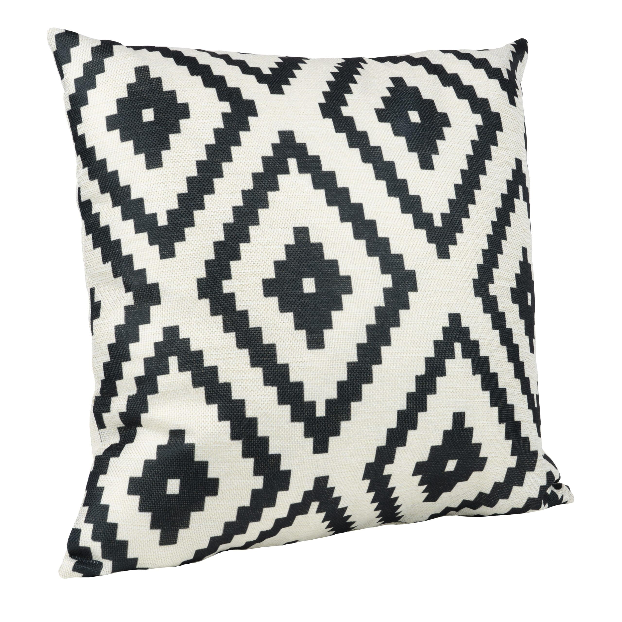 QUVIO kussenhoes met ruitpatroon – 45 × 45 cm, zwart‑beige