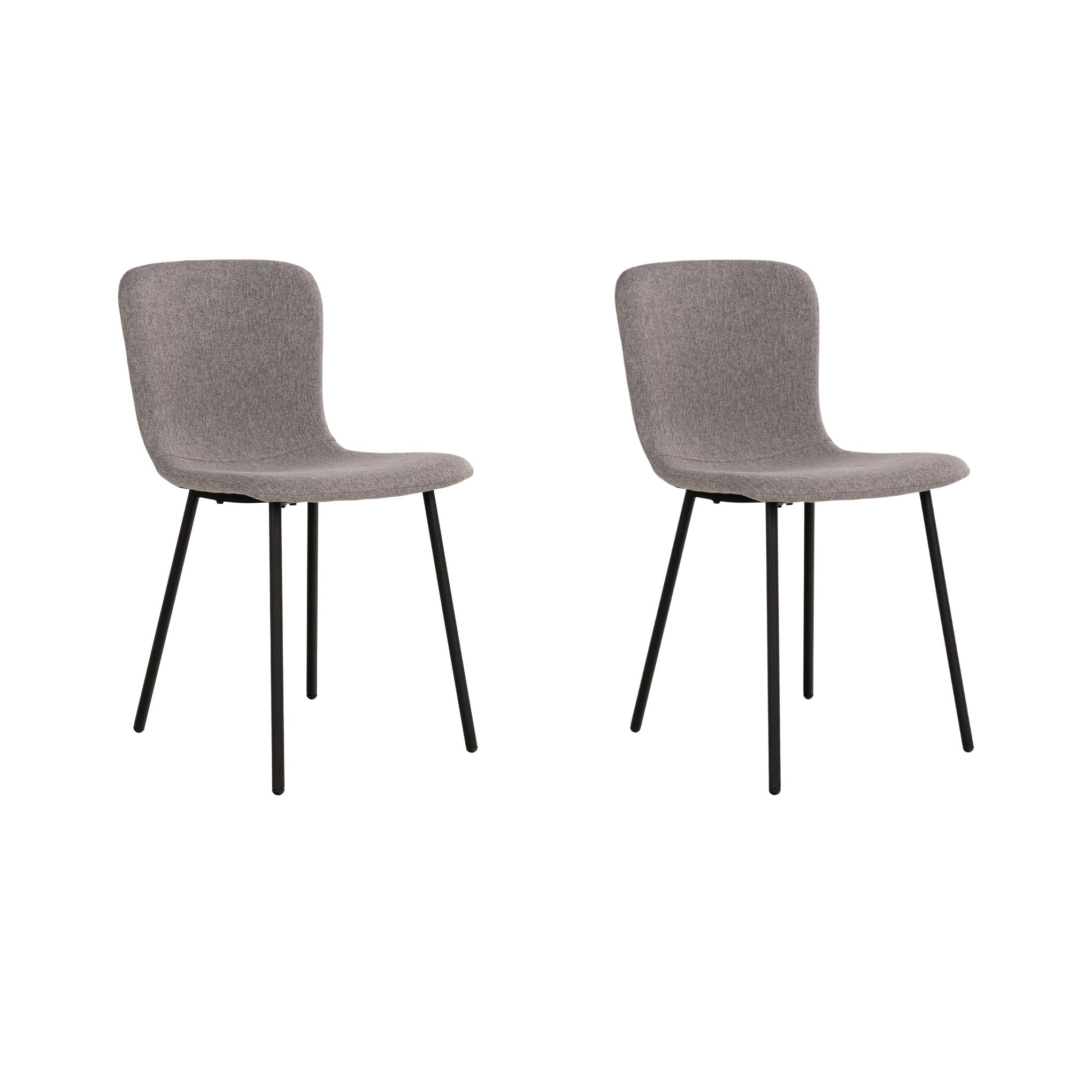 QUVIO Logan eetkamerstoelen – set van 2, lichtgrijs, modern en comfortabel