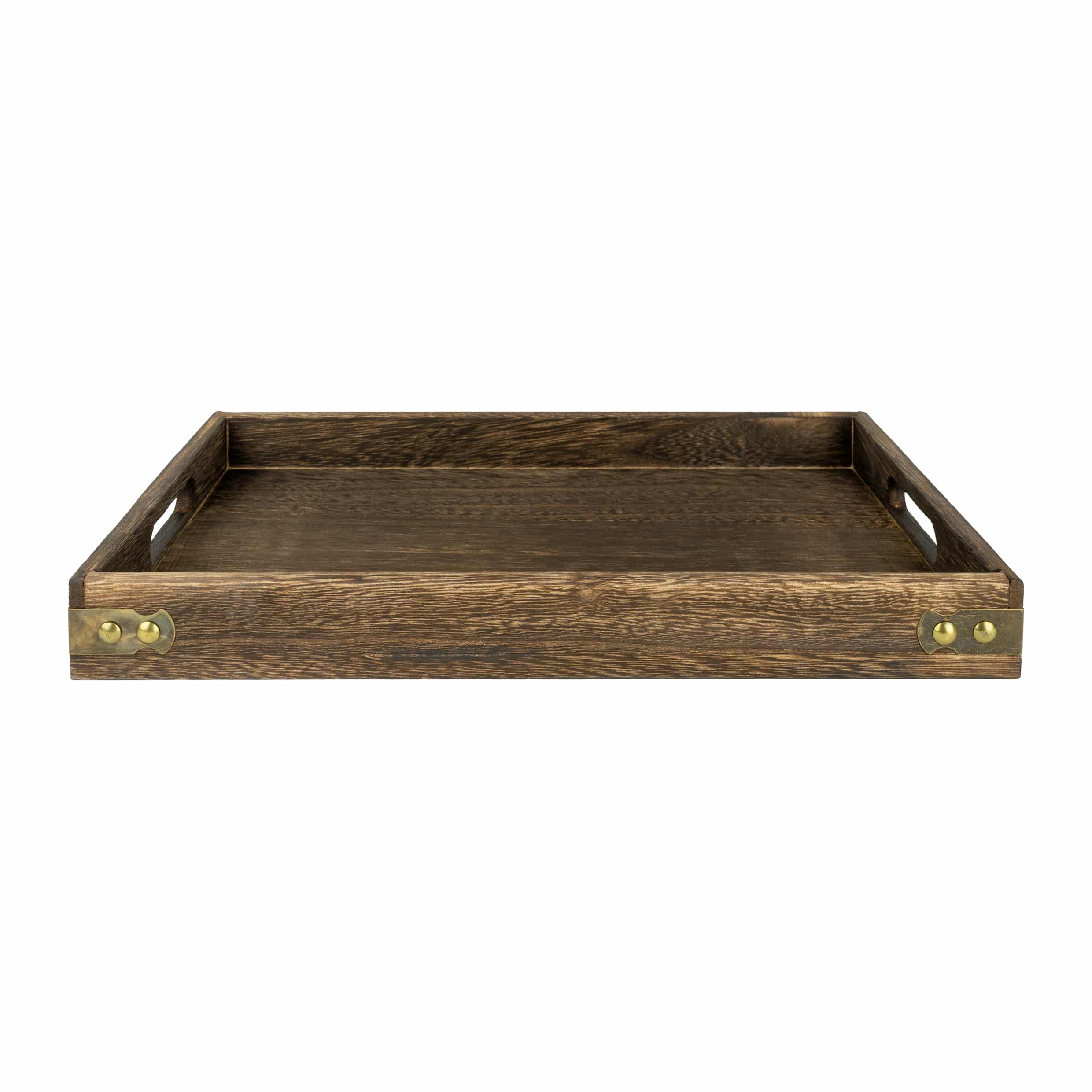 QUVIO Luxe Dienblad met Handvaten – Donkerbruin, 24 × 36 cm