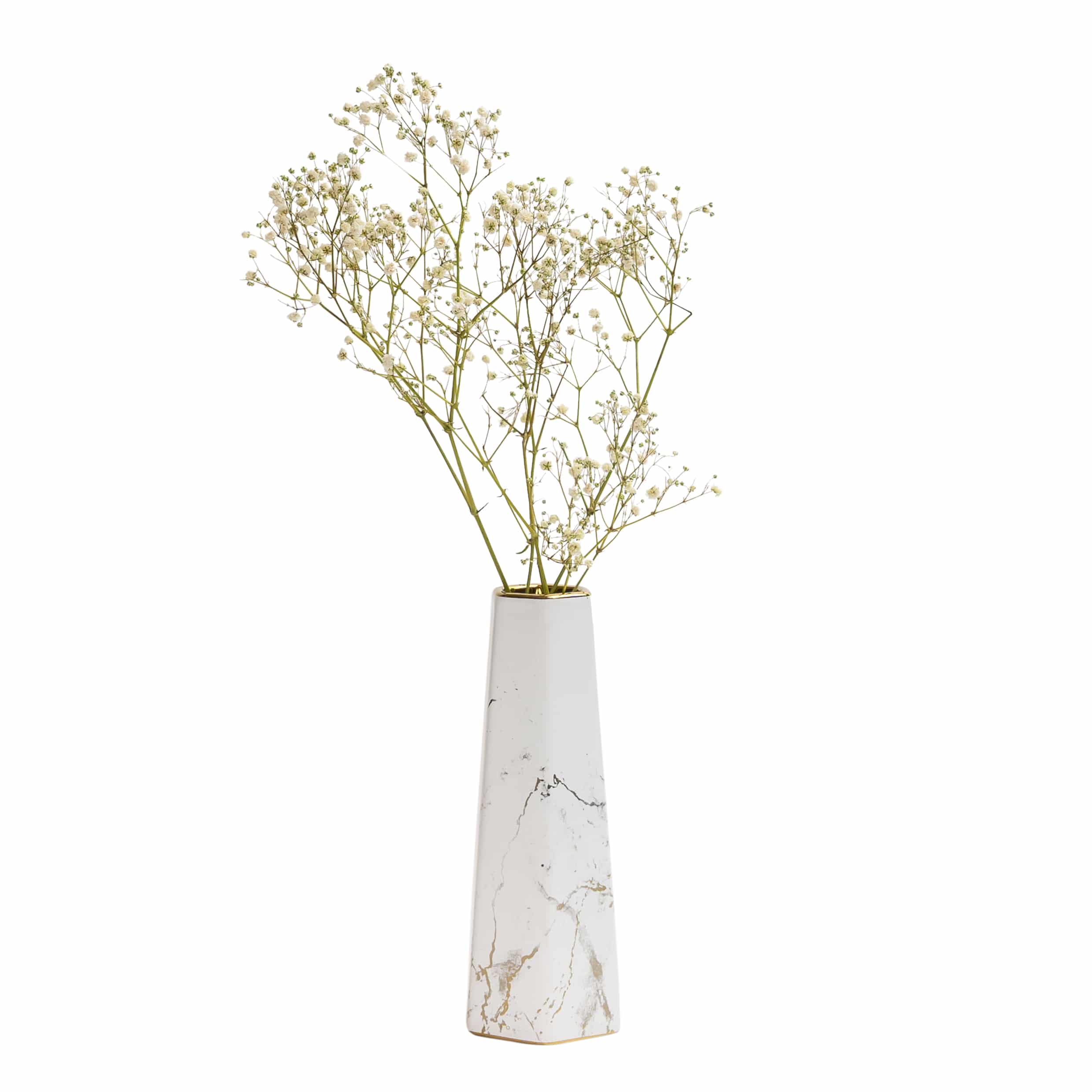 QUVIO Marble Look Vaasje – Elegante Keramiek voor elke woonkamer