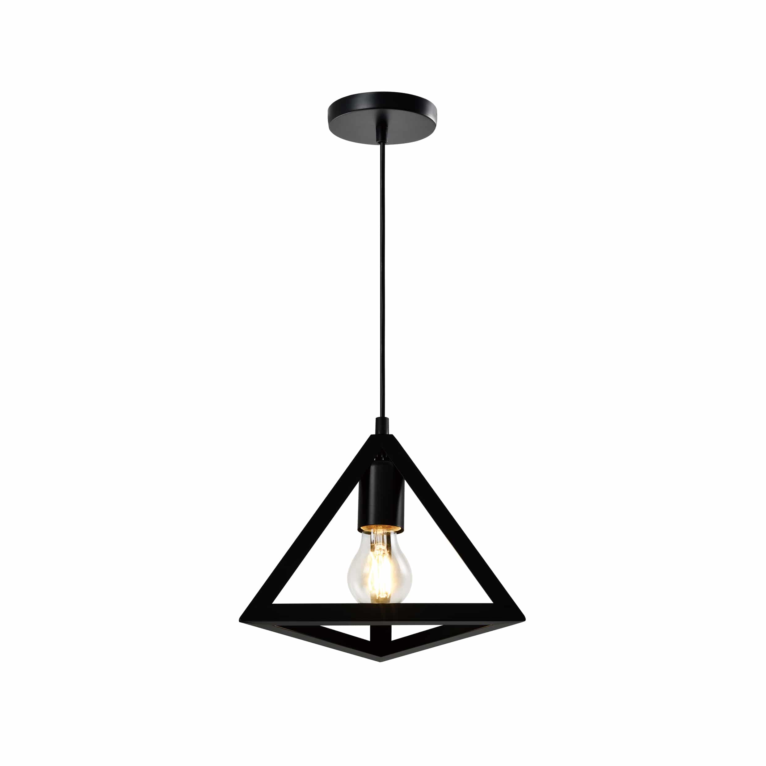 QUVIO moderne driehoekige hanglamp – strak zwart design voor elk interieur