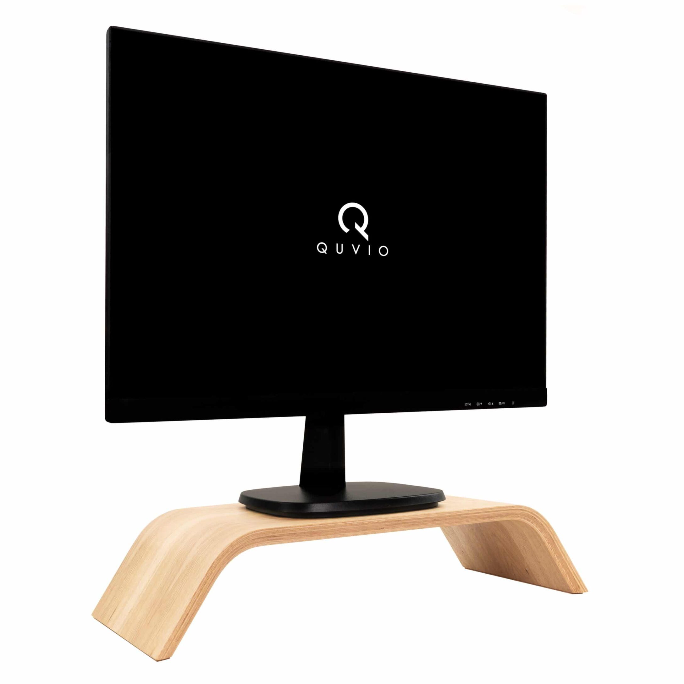 QUVIO Monitorstandaard van Bamboe – Ergonomisch & Stijlvol voor jouw werkplek