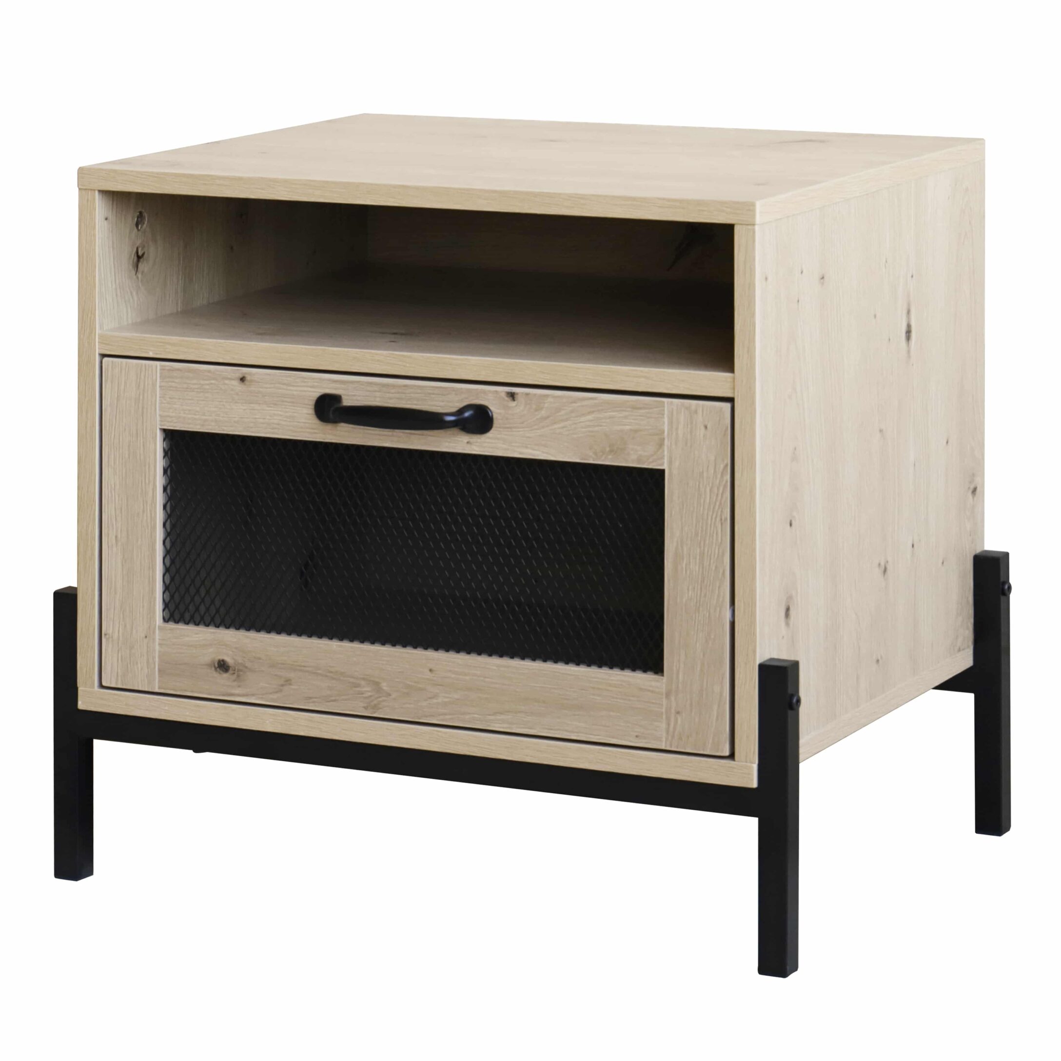QUVIO nachtkastje 40 × 50 × 50 cm – strak design met deur, legplank en metalen onderstel