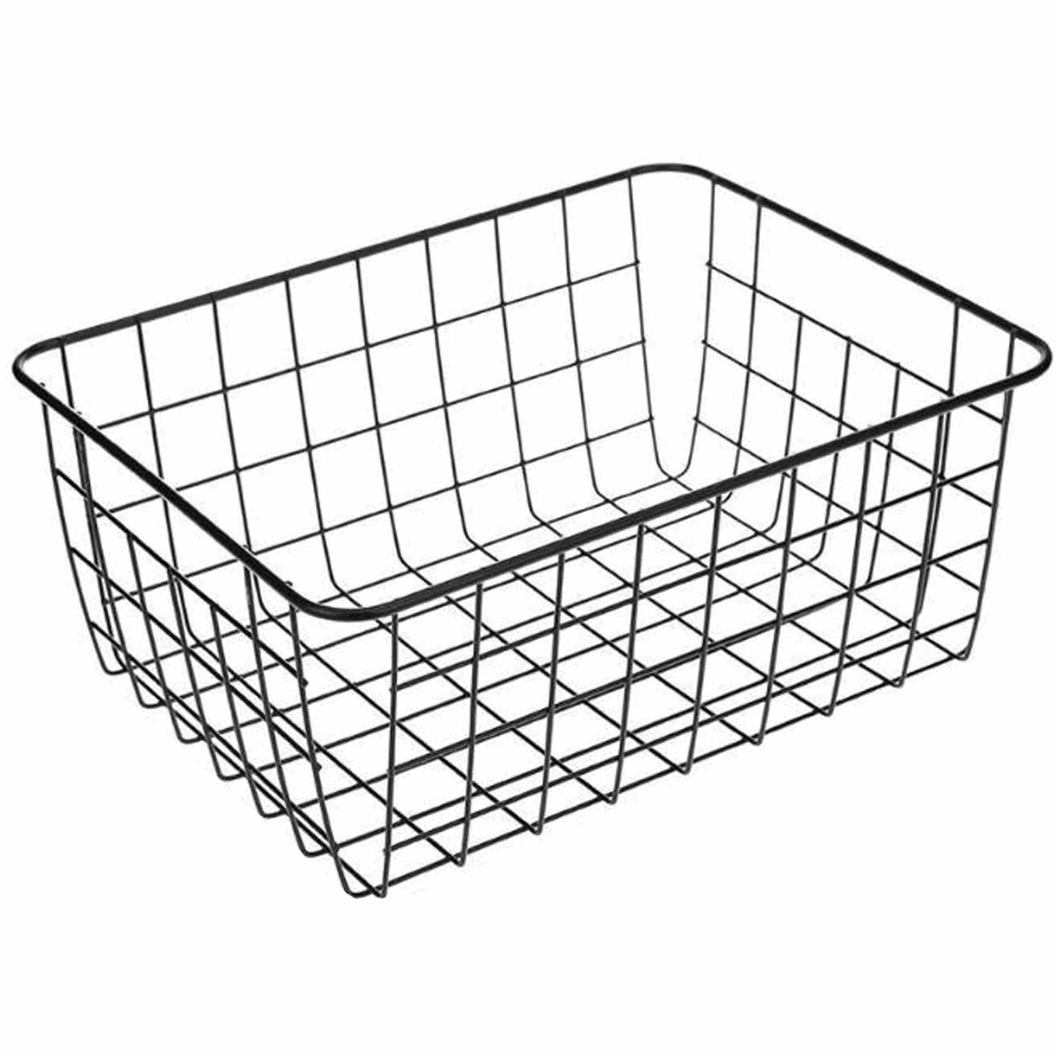 QUVIO Opbergmand Zwart Staal 22 × 28 × 12 cm – Stijlvol en Functioneel