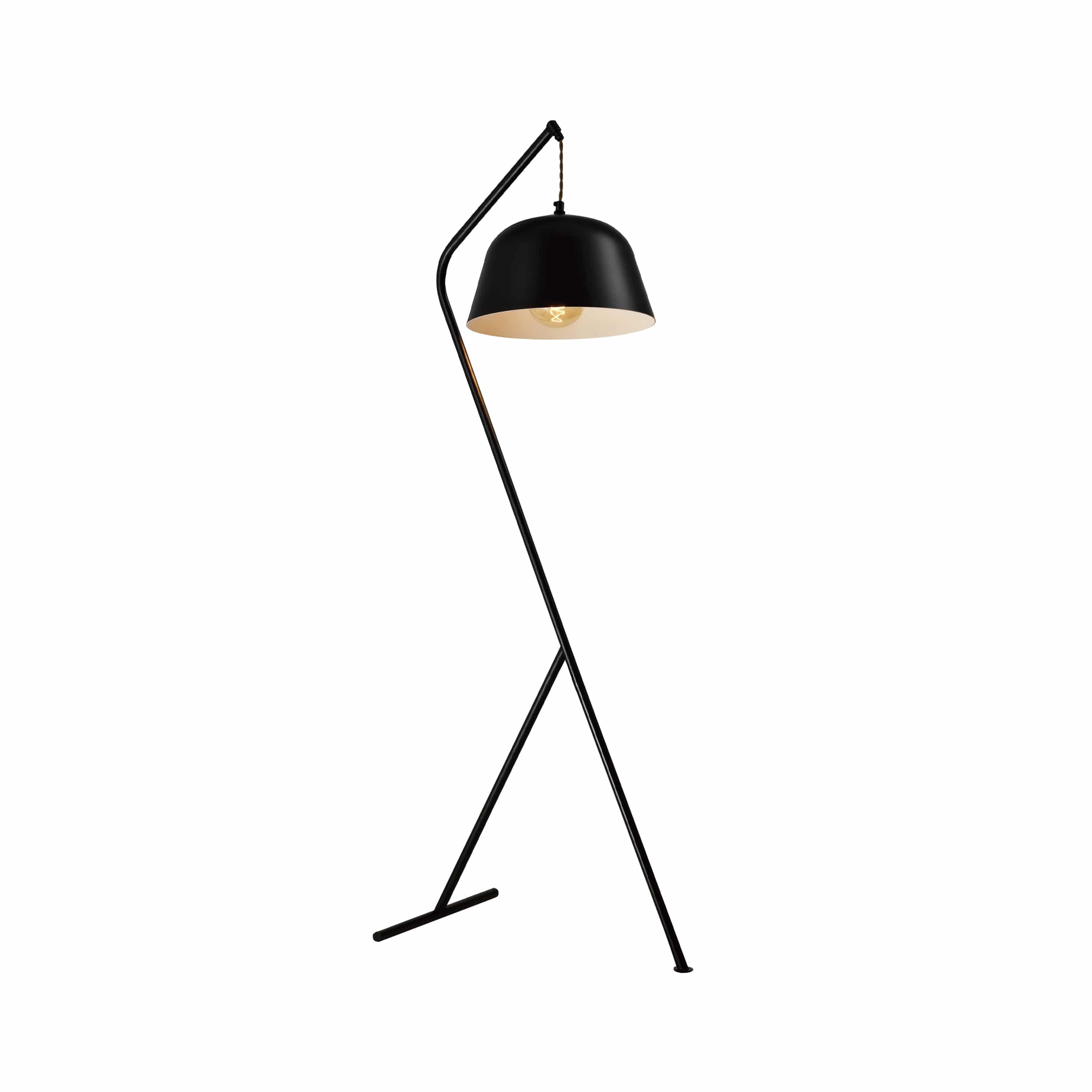 QUVIO Retro Vloerlamp Zwart – Vintage Design, 44×35×130 cm