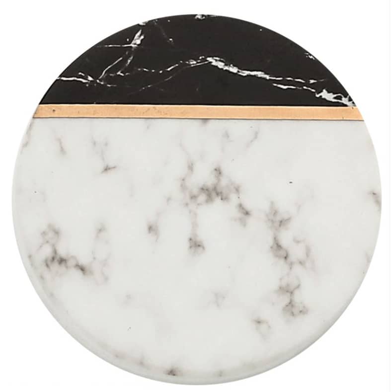 QUVIO ronde onderzetters set – stijlvolle marmerlook voor elk interieur