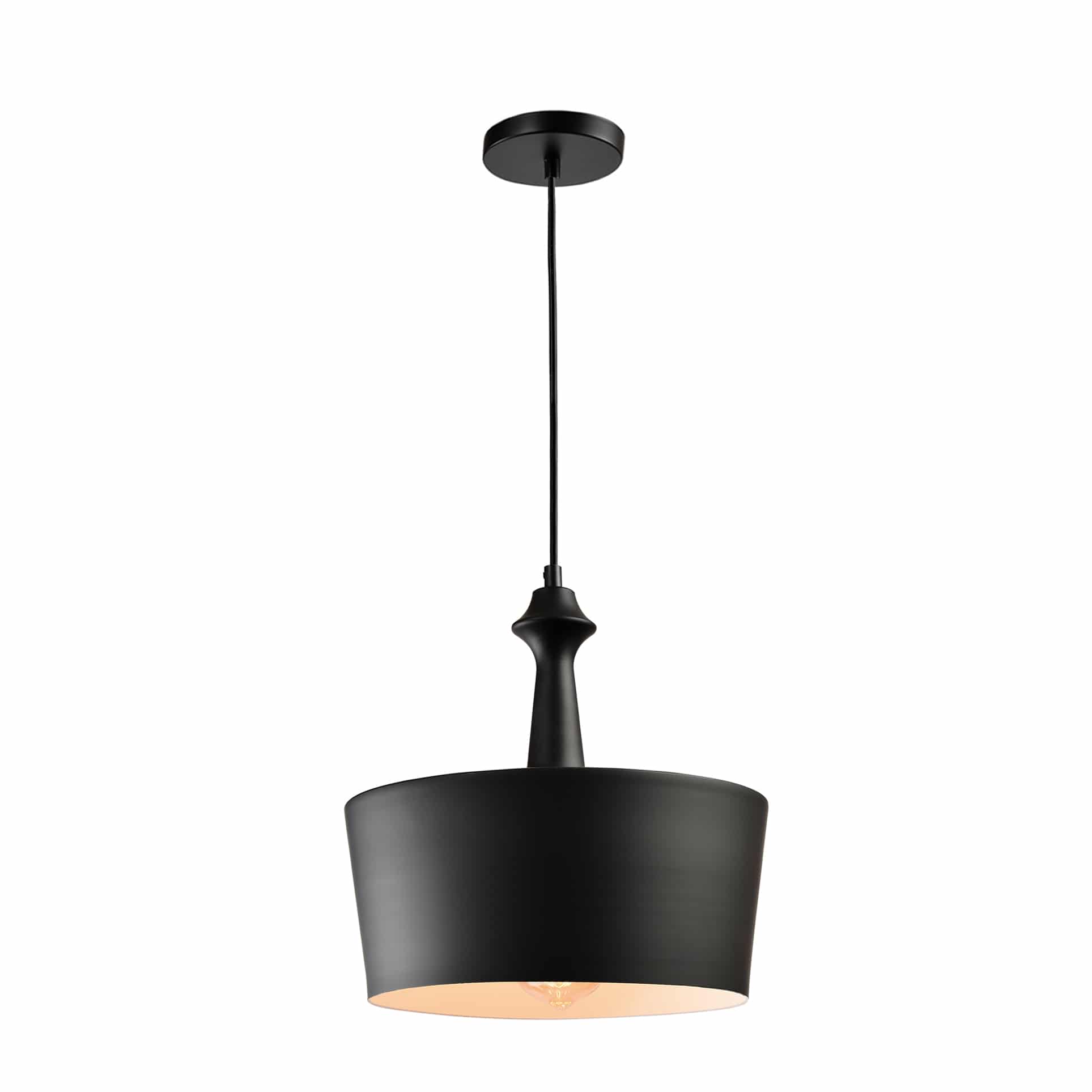 QUVIO ronde zwarte hanglamp – modern design, 31 cm diameter
