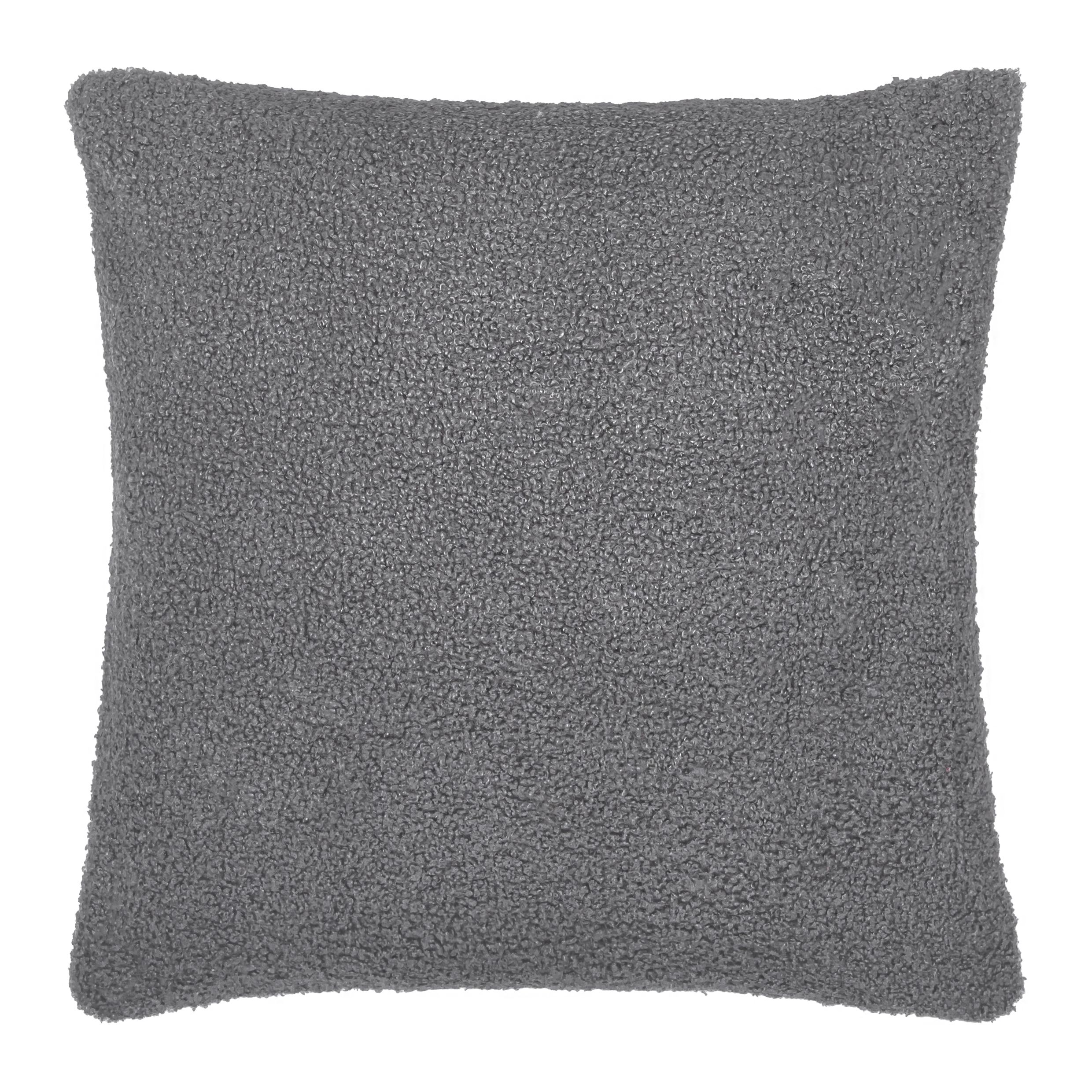 QUVIO sierkussenhoes teddy 45 × 45 cm – Donkergrijs, zacht en stijlvol