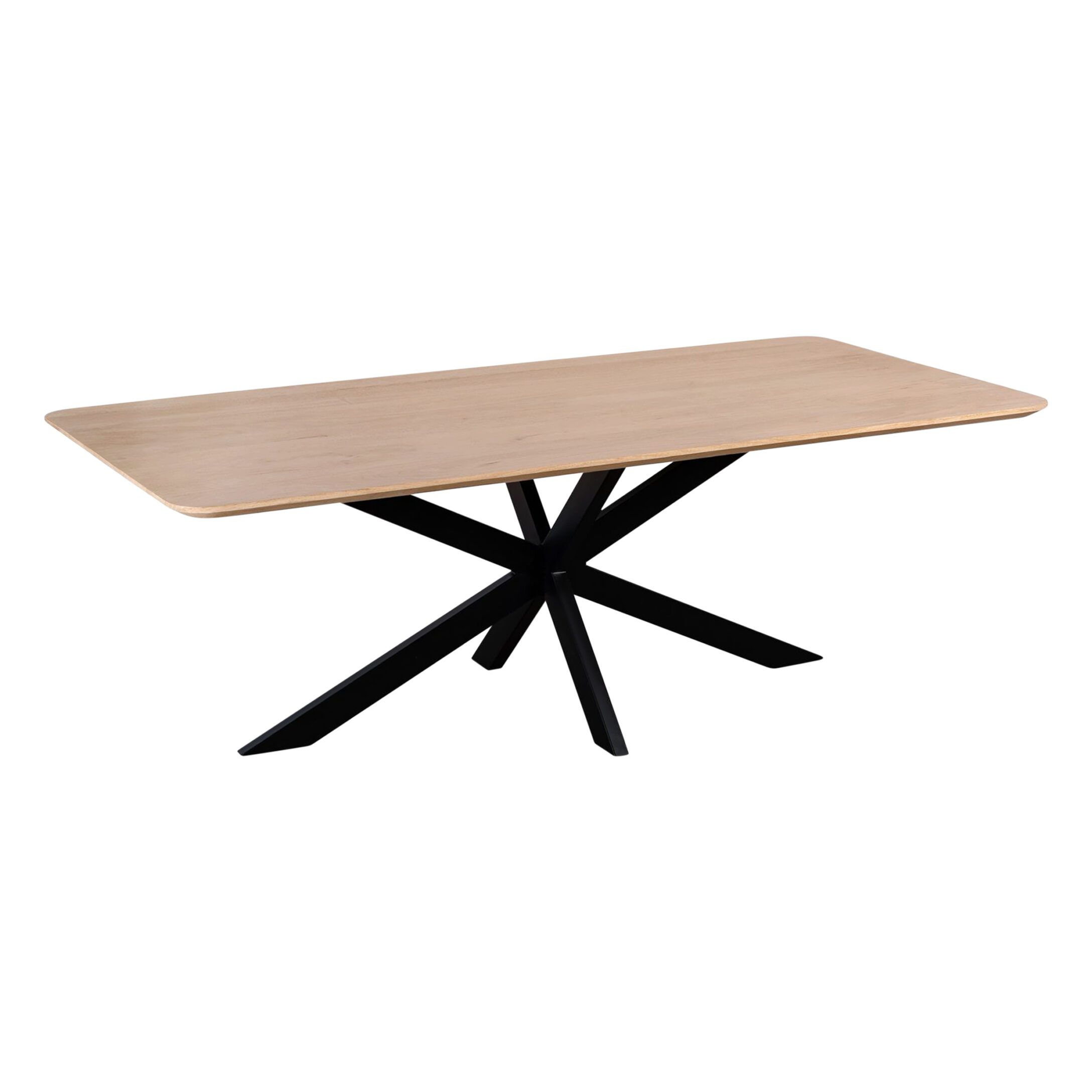Quvio Sofia eettafel – Ruime natuurhouten tafel met industrieel design