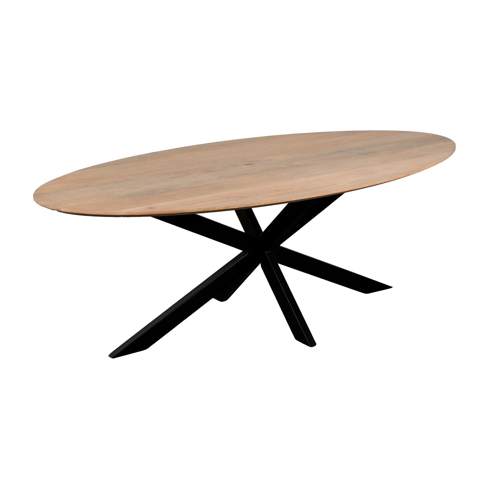 QUVIO Sofia Ovale Eettafel – FSC‑Gecertificeerd Mangohout, 160 × 90 cm