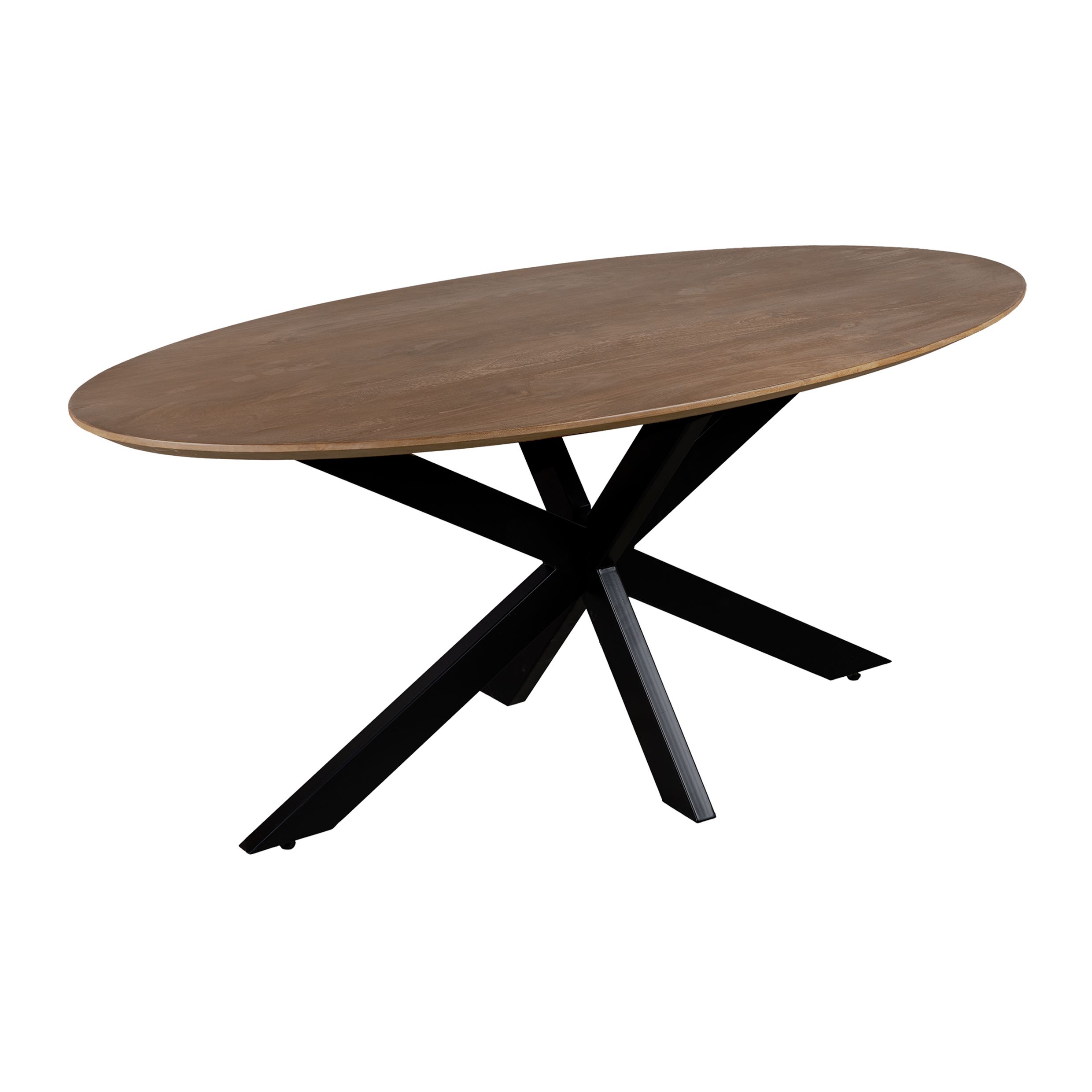 QUVIO Sofia – Ovale eettafel van FSC‑gecertificeerd mangohout (160 × 90 cm)