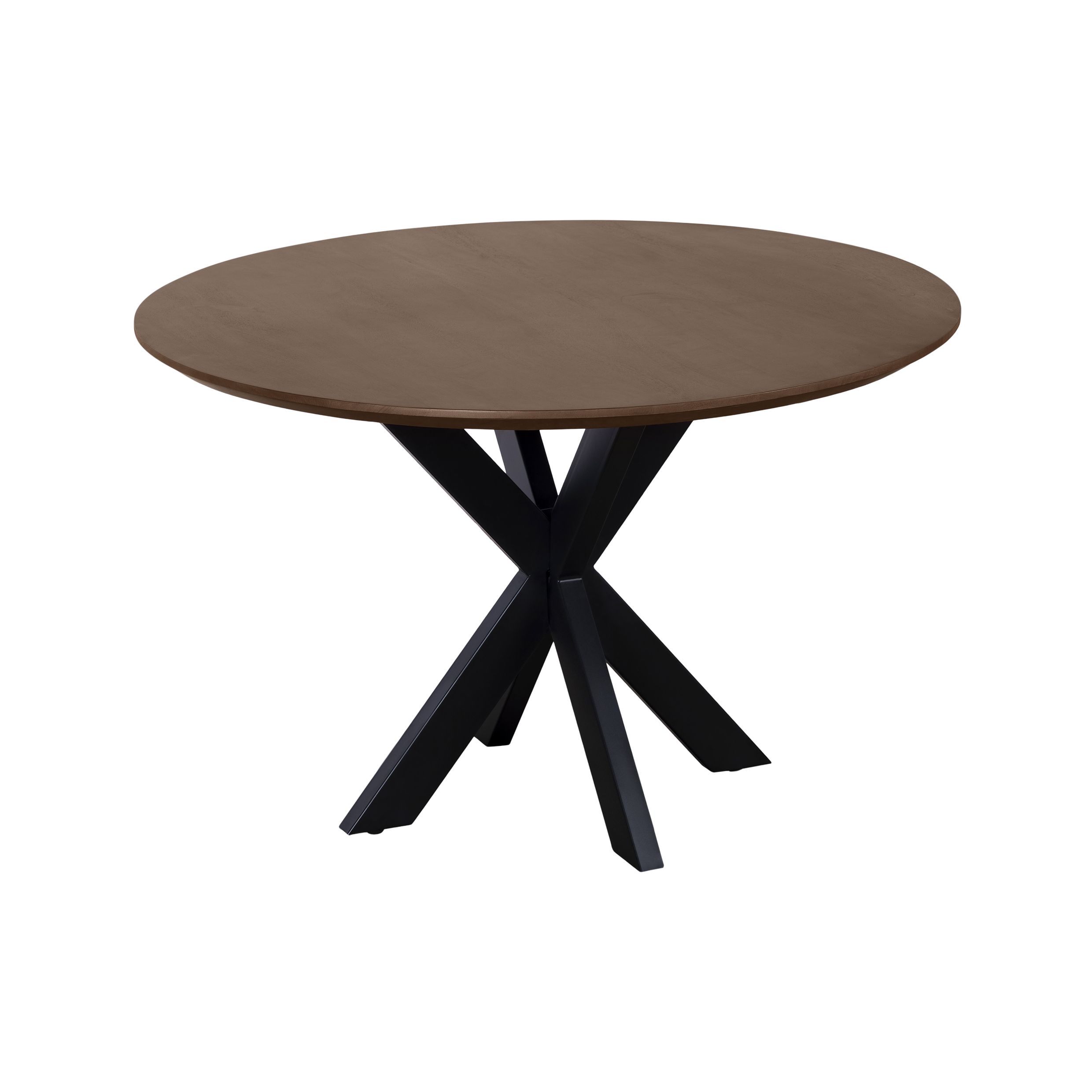 QUVIO Sofia ronde eettafel – duurzaam mangohout en stijlvolle stalen kruispoot – Ø 130 cm