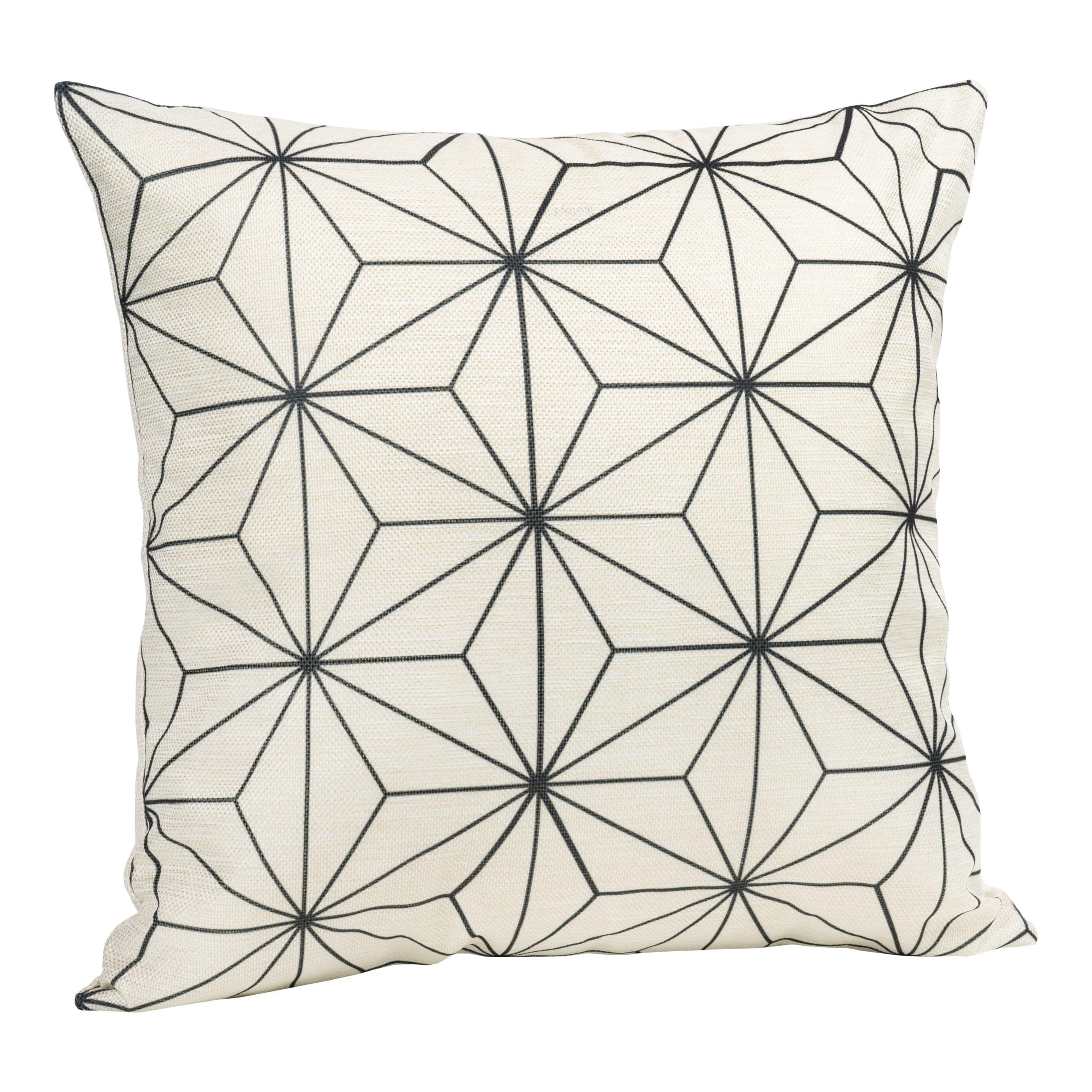 QUVIO Sterkussenhoes 45×45 cm – Zwart/Beige, jute voor een gezellige sfeer