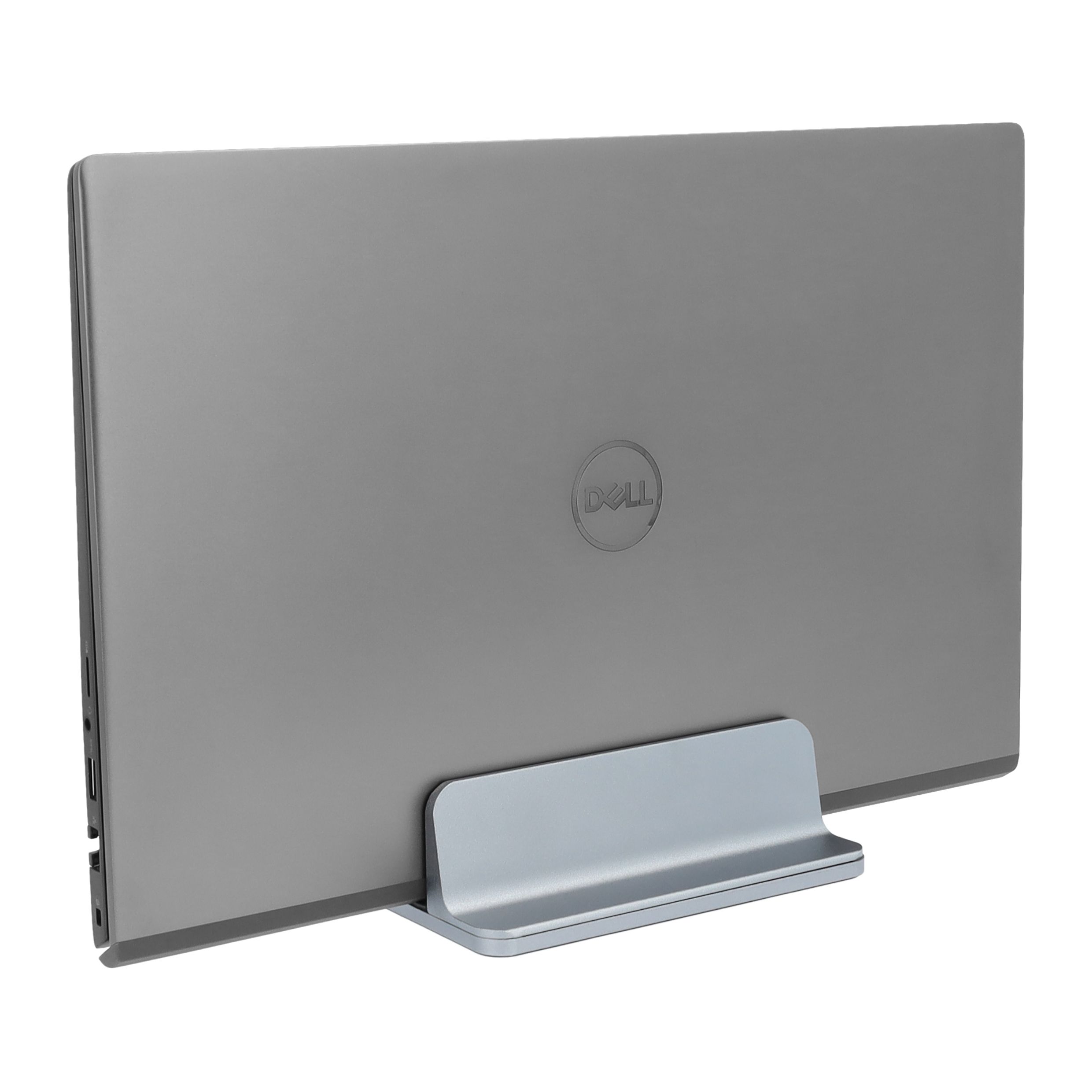 QUVIO verticale laptopstandaard in grijs – verstelbaar 1,4 cm tot 7,3 cm