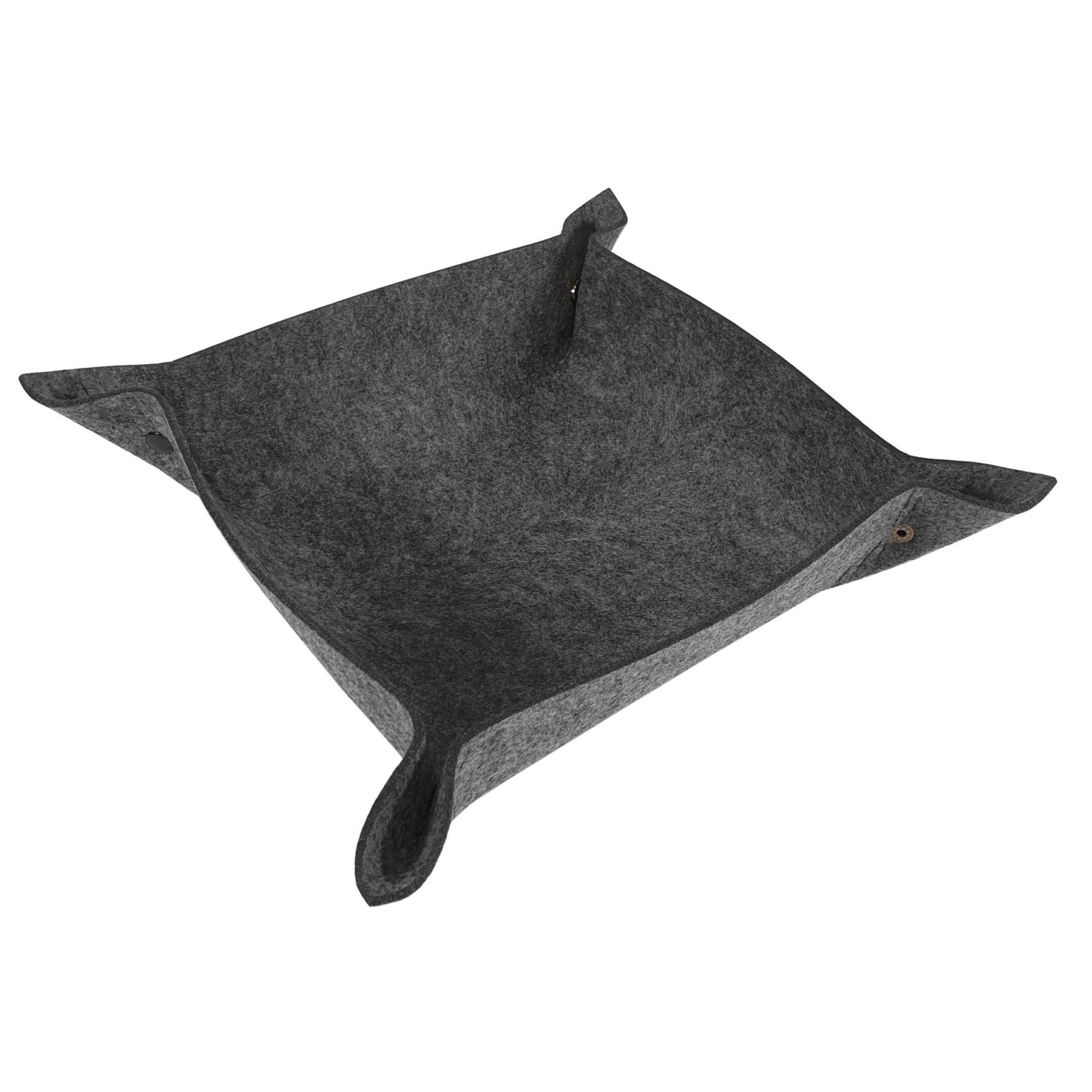 QUVIO Vilten Sleutel‑ en Bureau‑Organizer – Antraciet – 30 × 30 × 8 cm