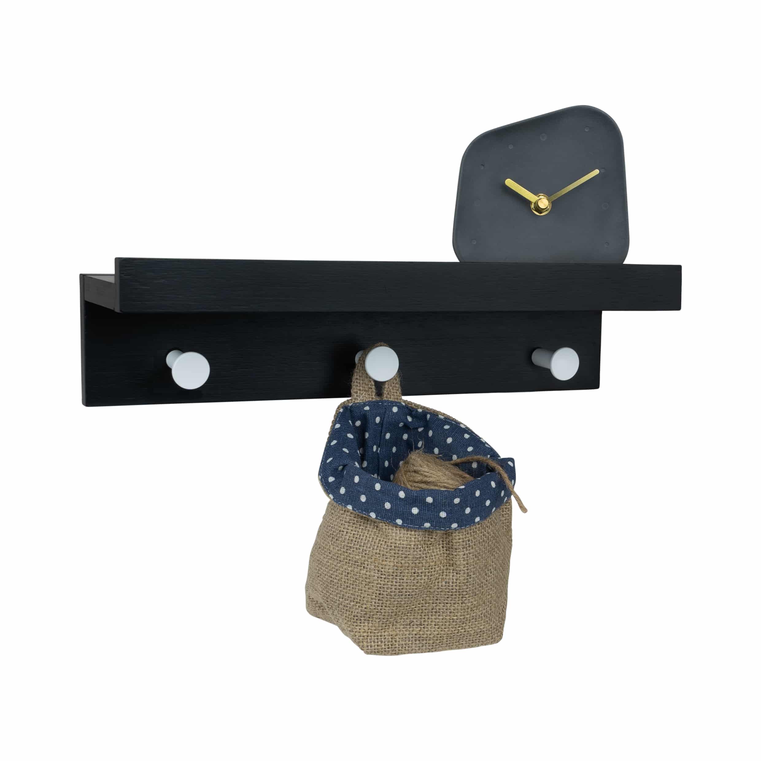 QUVIO Wandkapstok met Legplank – Moderne 3‑haken oplossing voor elke muur