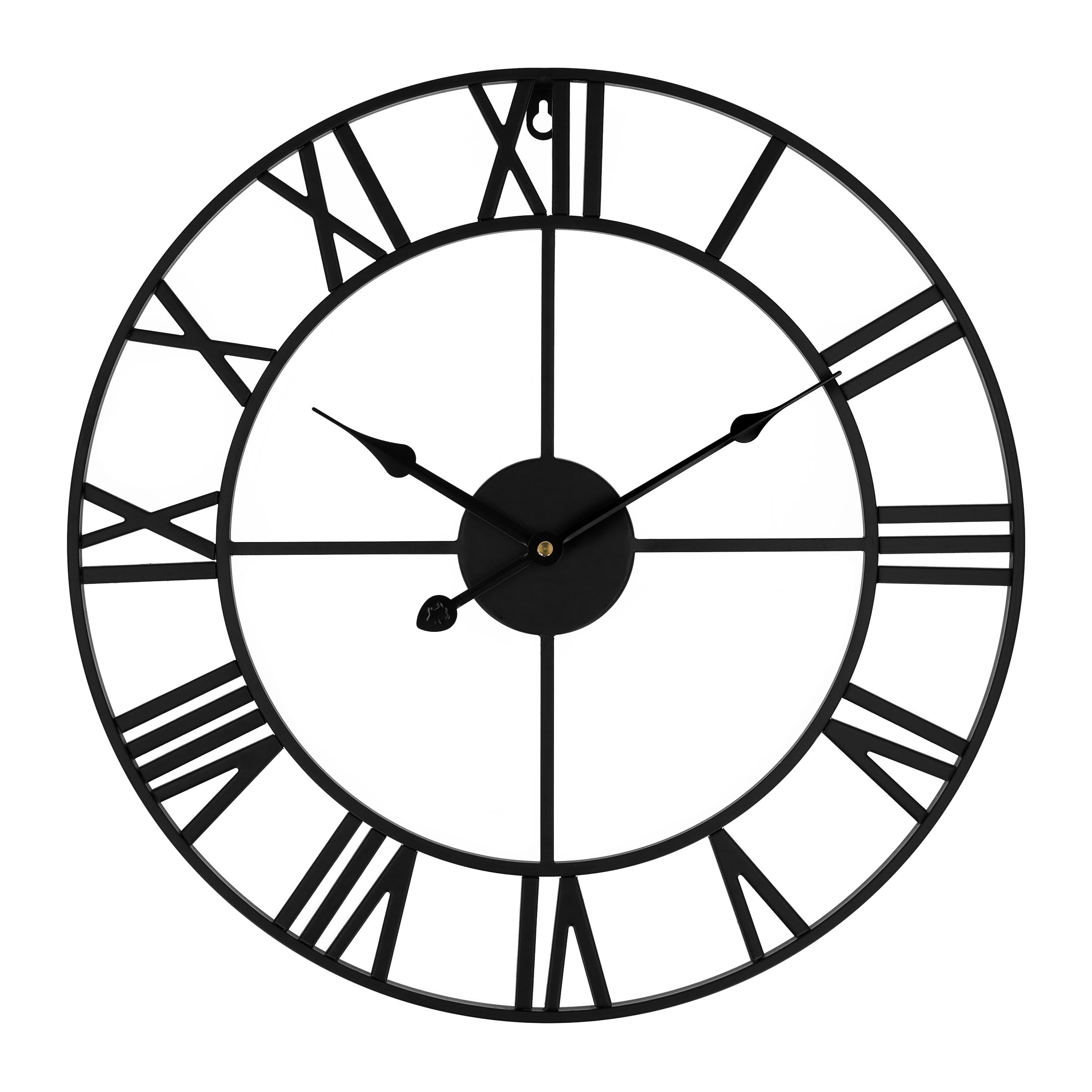 Quvio Wandklok Klassiek – Stalen Horloge met Romeinse Cijfers, 45 cm