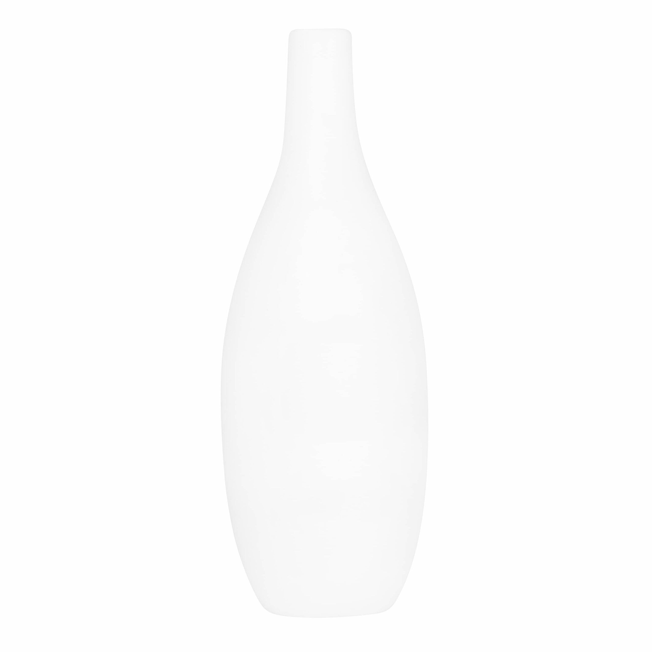 Quvio witte keramische vaas met smalle hals – minimalistisch design voor elk interieur