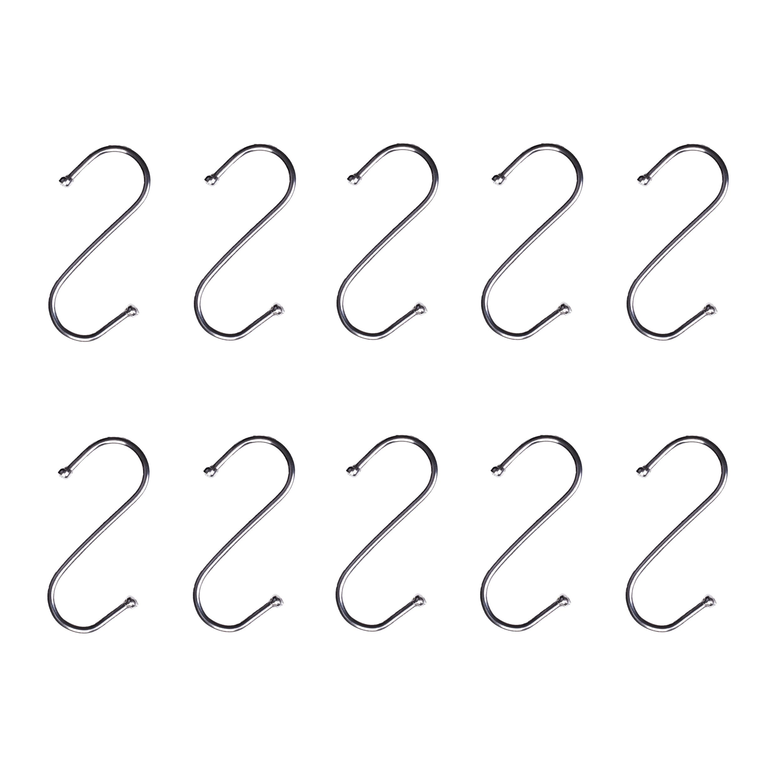 QUVIO Zilveren S‑Vorm Ophanghaken – Set van 10