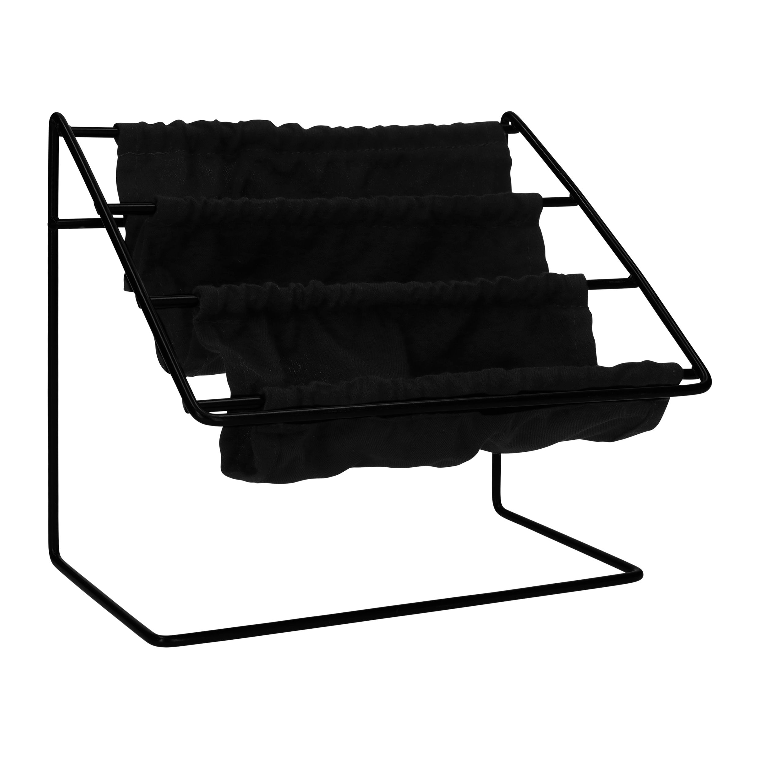 QUVIO Zwart Bureau Organizer met Drie Vakjes – Compact Opbergrekje