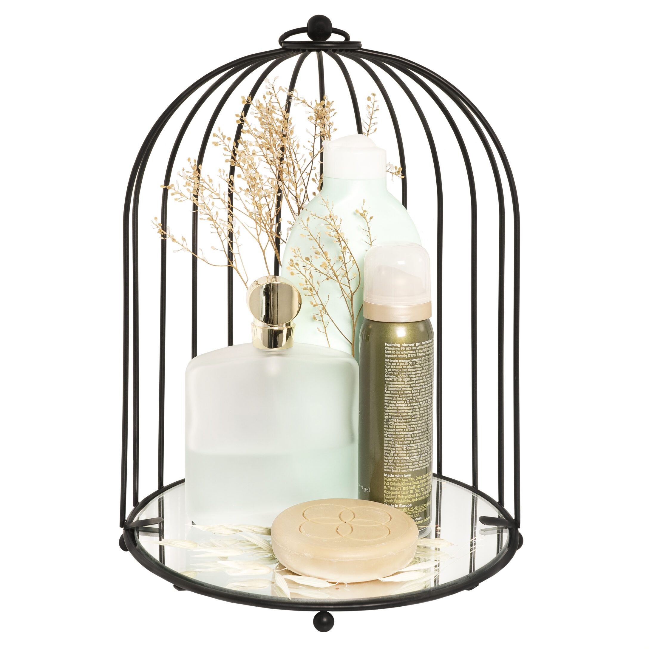 QUVIO zwarte badkamer organizer – stijlvolle opberger voor make‑up en parfum