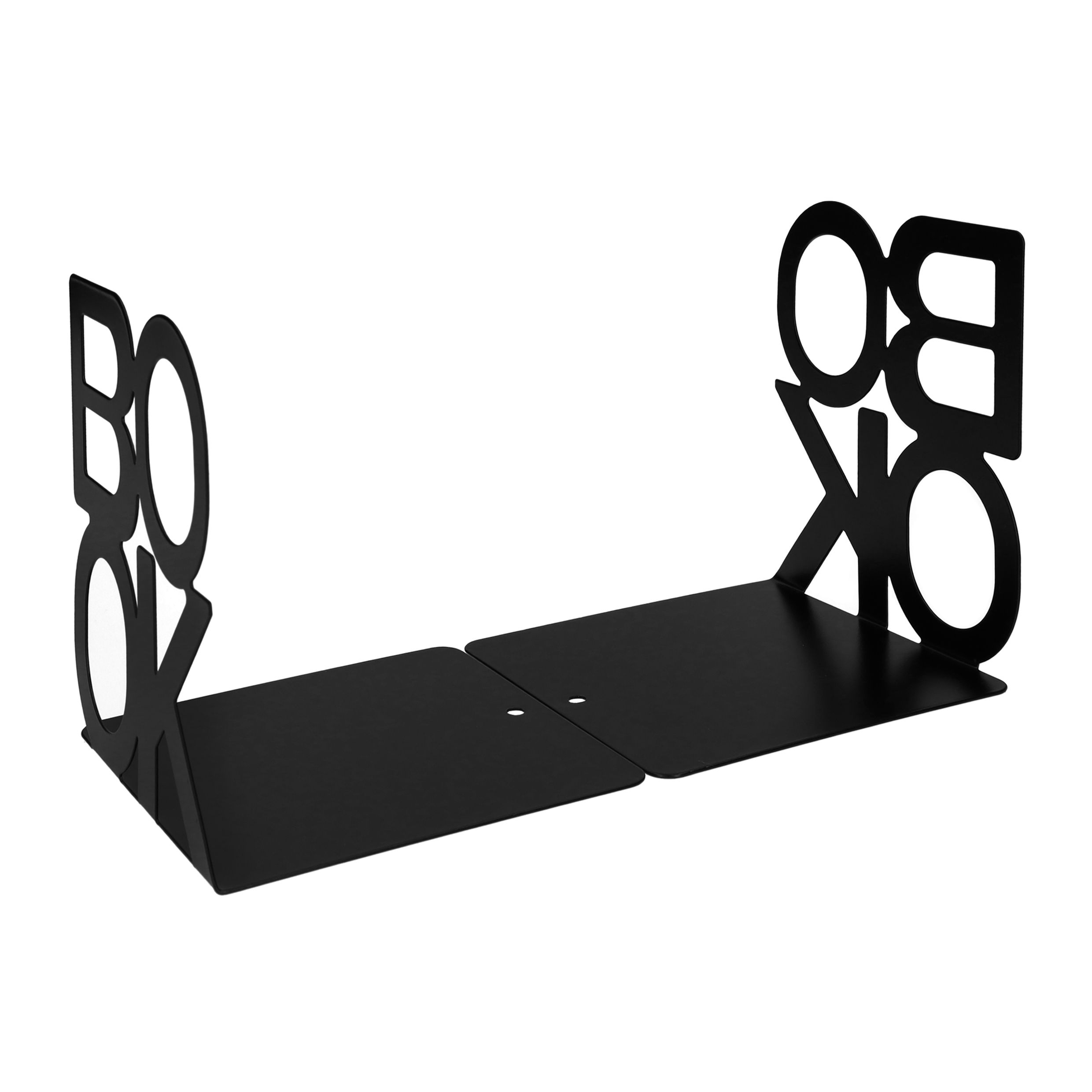 QUVIO Zwarte Boekensteun Set – Strakke Metalen Ondersteuning voor je Boeken