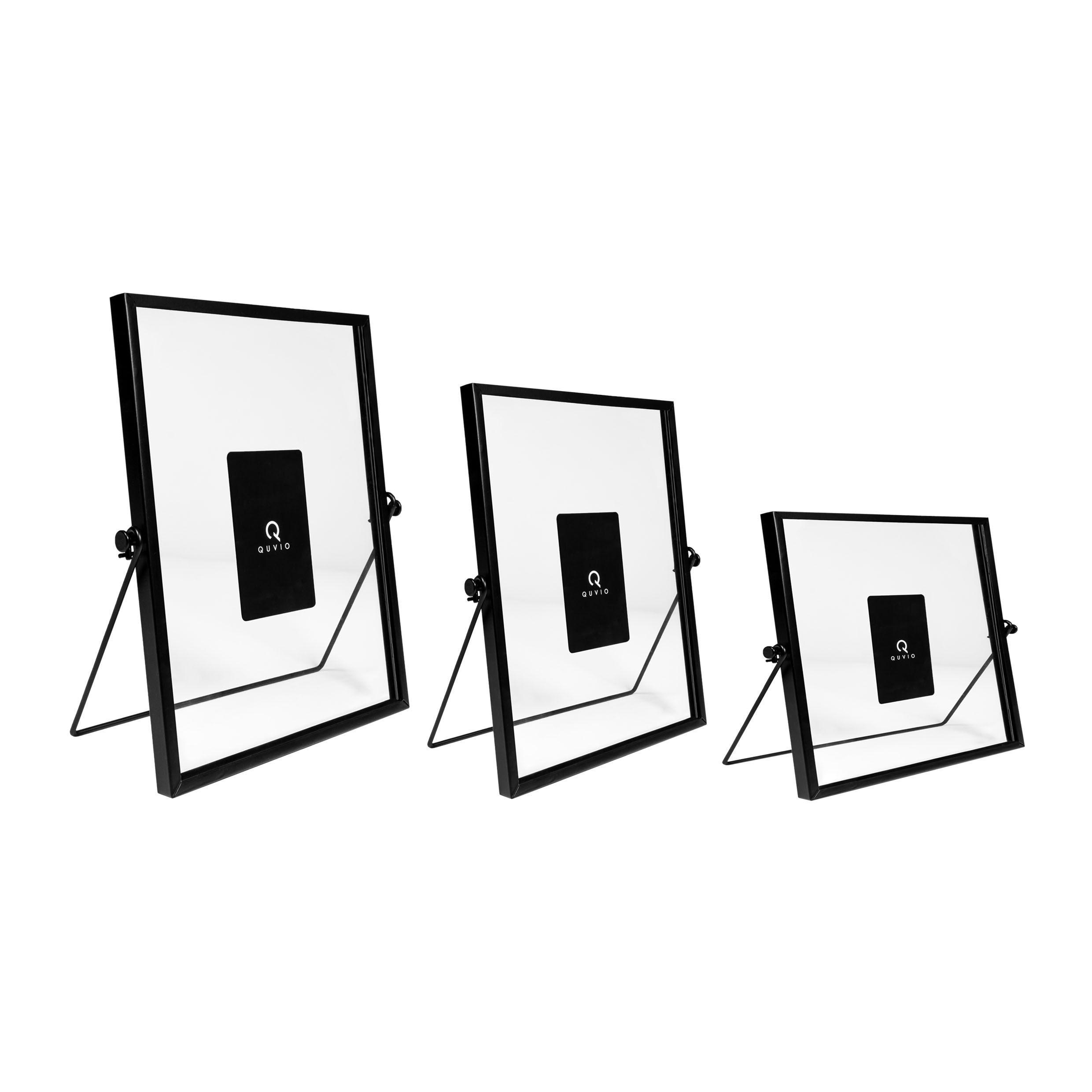 QUVIO zwarte fotolijstjes – Rechthoekige set van 3 stijlvolle wanddecoratie