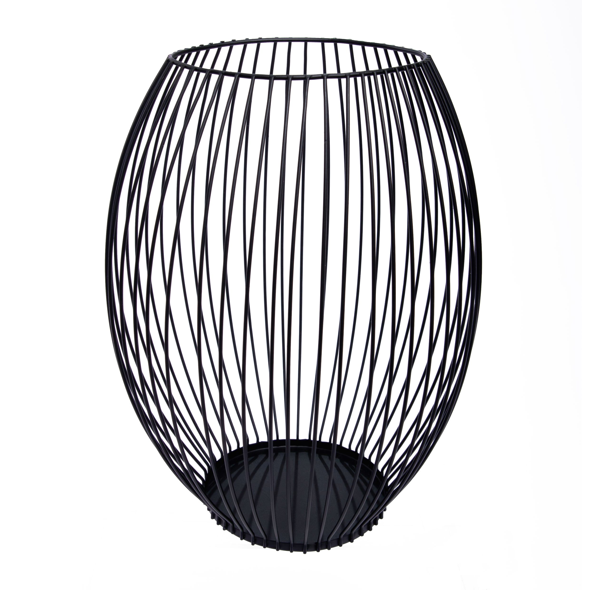 Quvio zwarte kaarsenhouder met slank metalen frame – 24 cm stijlvol design
