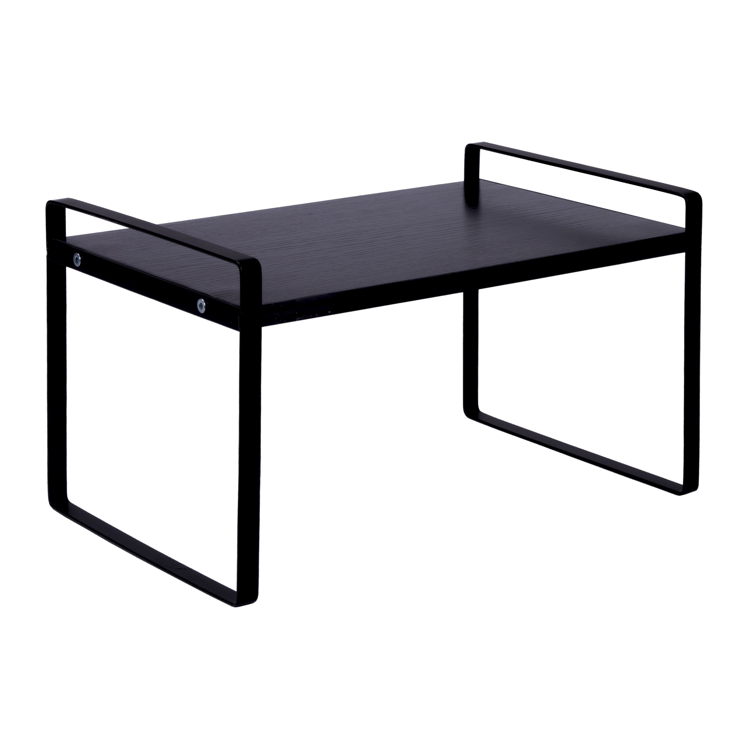 QUVIO zwarte keukenkast organizer – metalen plankinzet 31 cm voor slimme ruimtebesparing