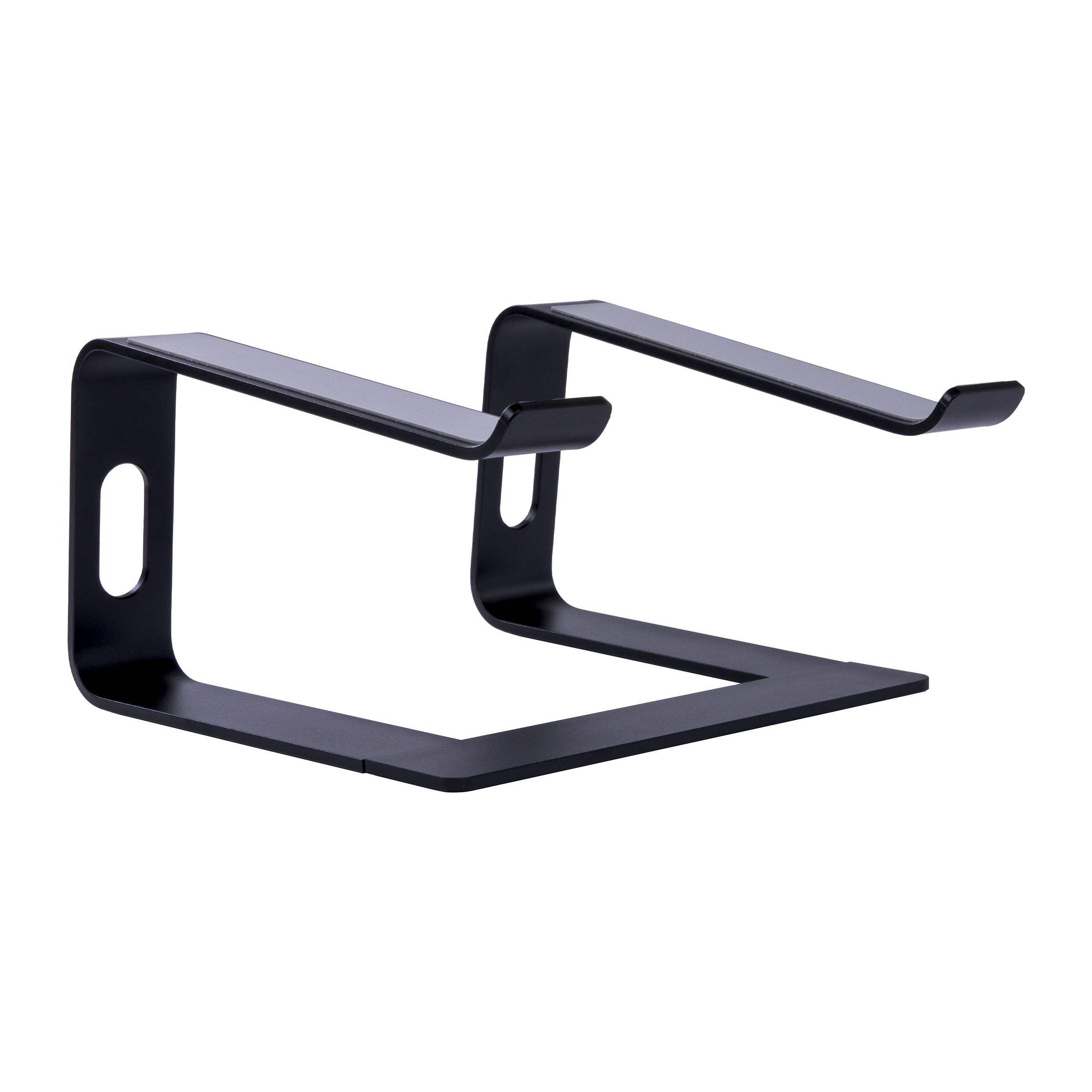 QUVIO Zwarte Laptopstandaard – Strak Aluminium Design voor Jouw Thuiskantoor