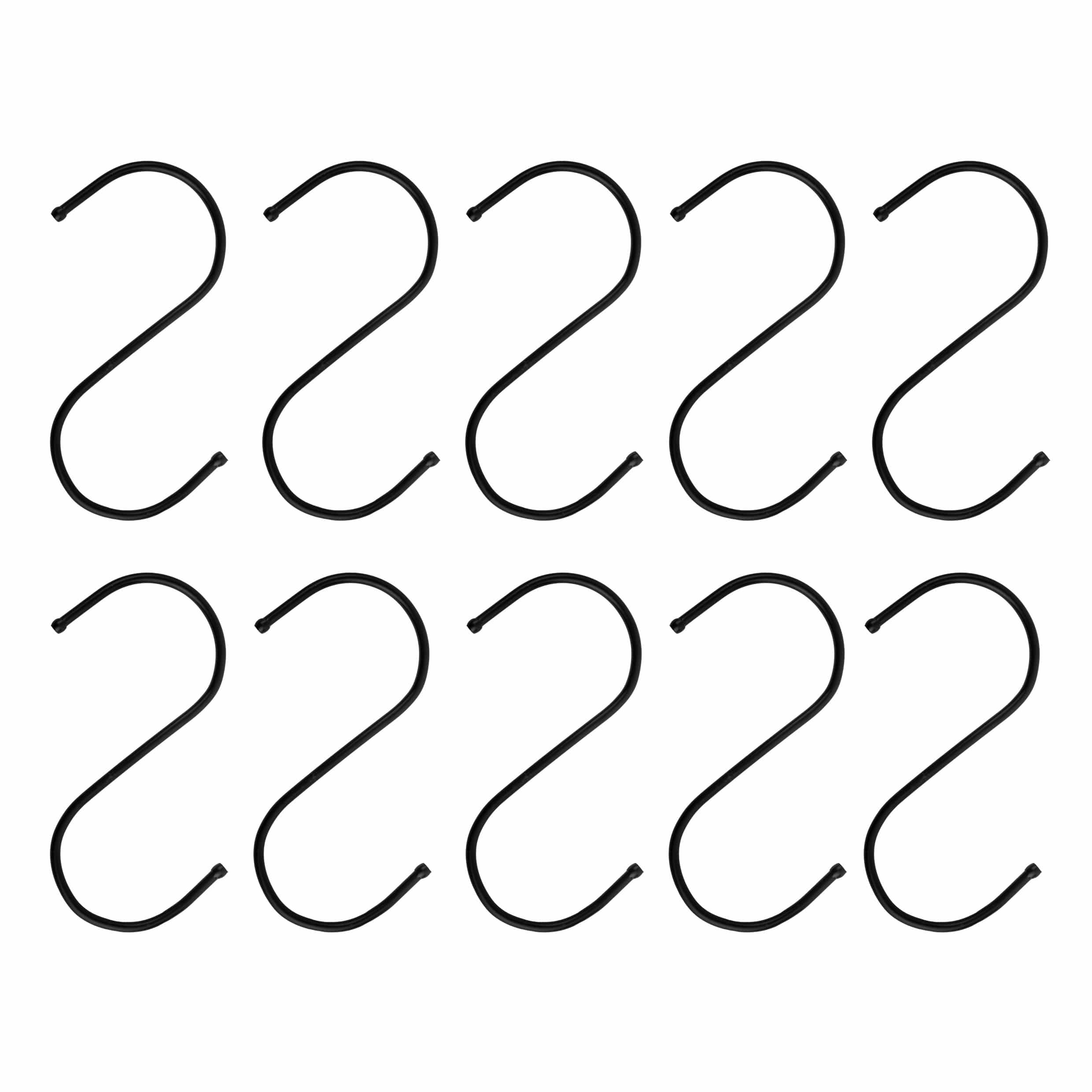 QUVIO zwarte ophanghaken 12 cm – set van 10