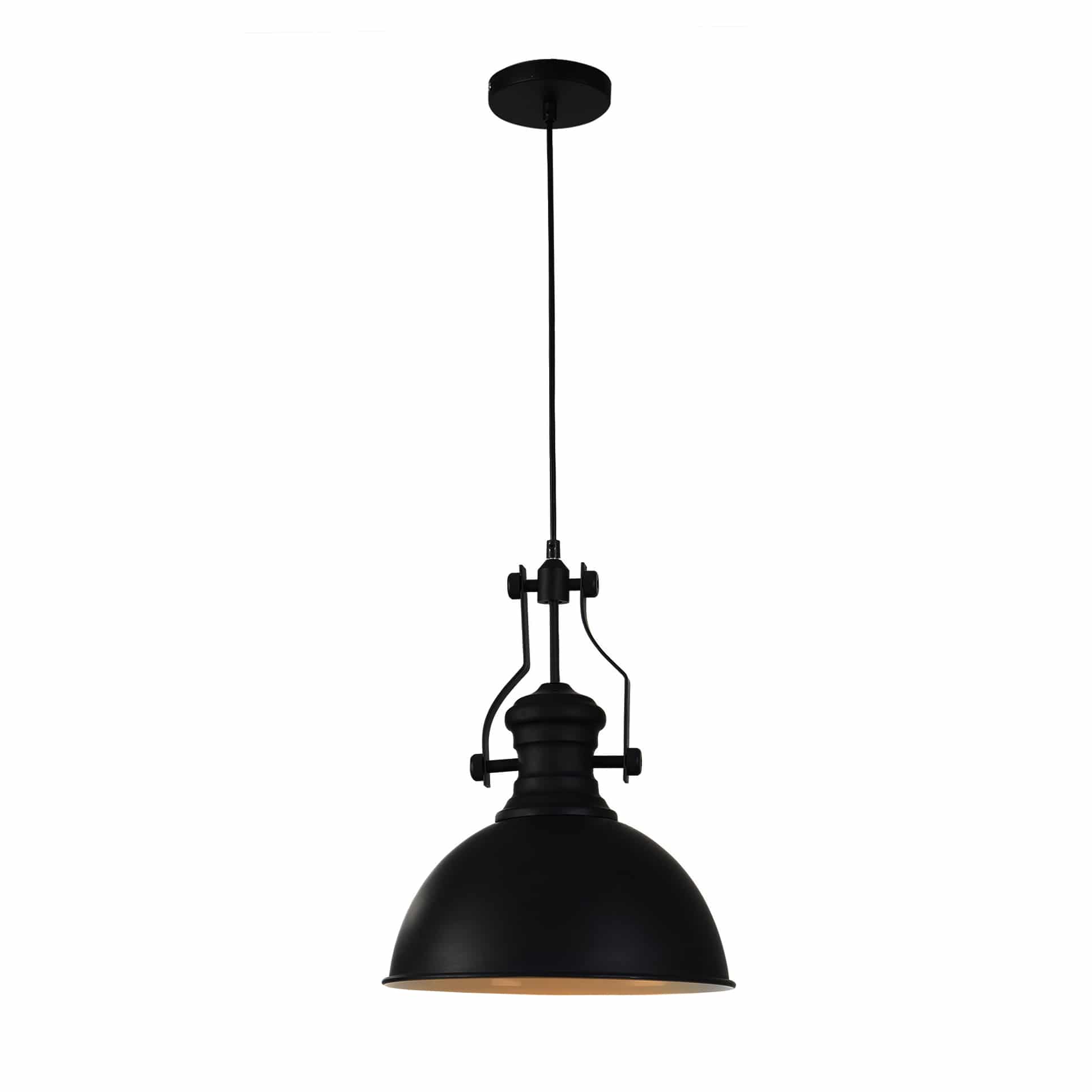 QVUIO Industriële Hanglamp 31 cm – Zwart met Fabriek‑Look