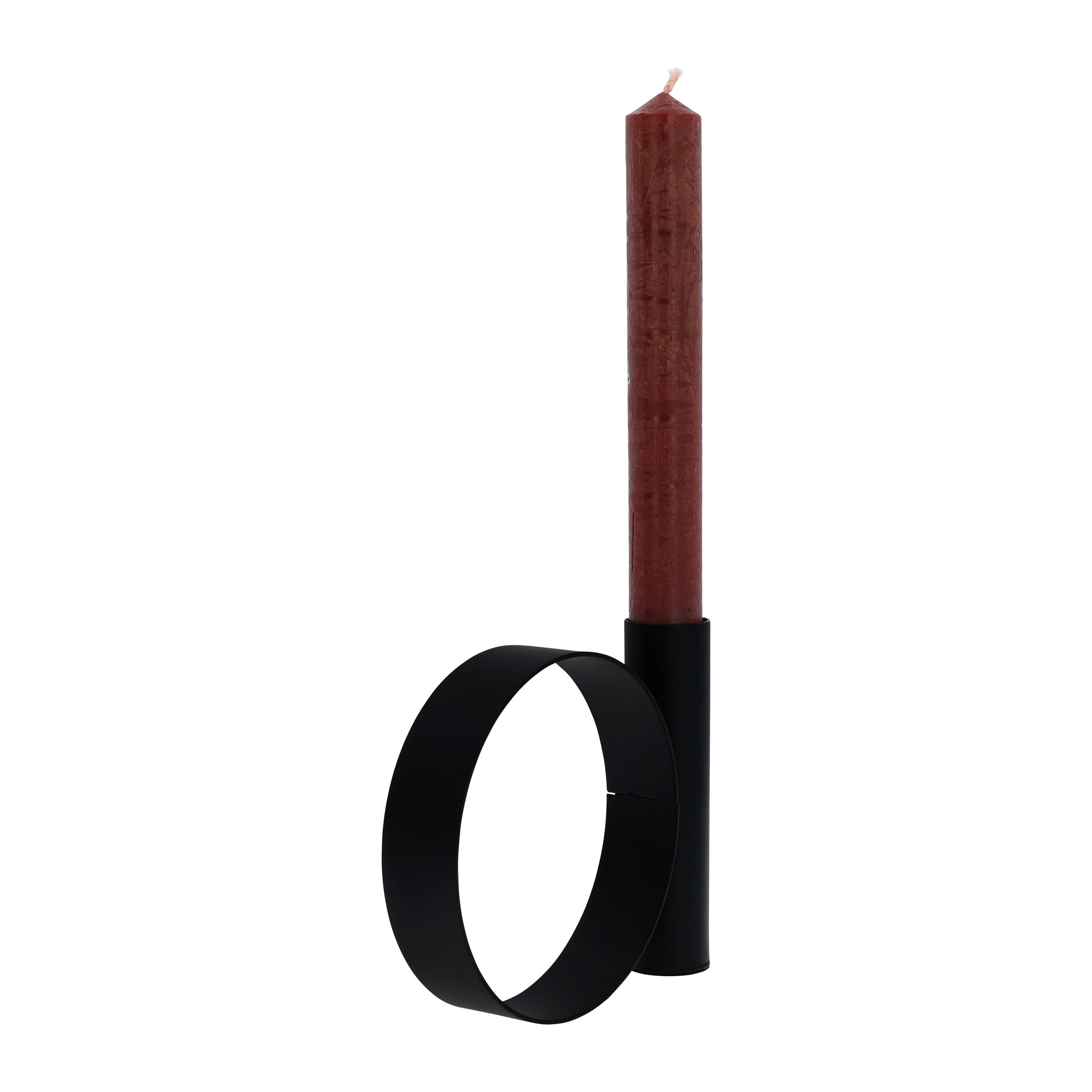 QVUIO Kaarsenhouder – Strakke zwarte metalen houder met 2,4 cm binnenkant
