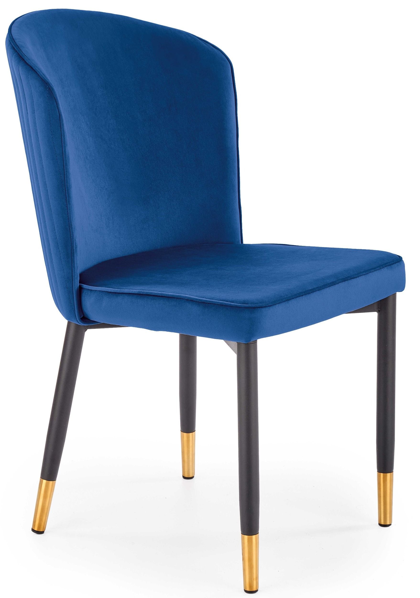 Raymond eetkamerstoel – stijlvolle blauwe velvet met gouden accenten