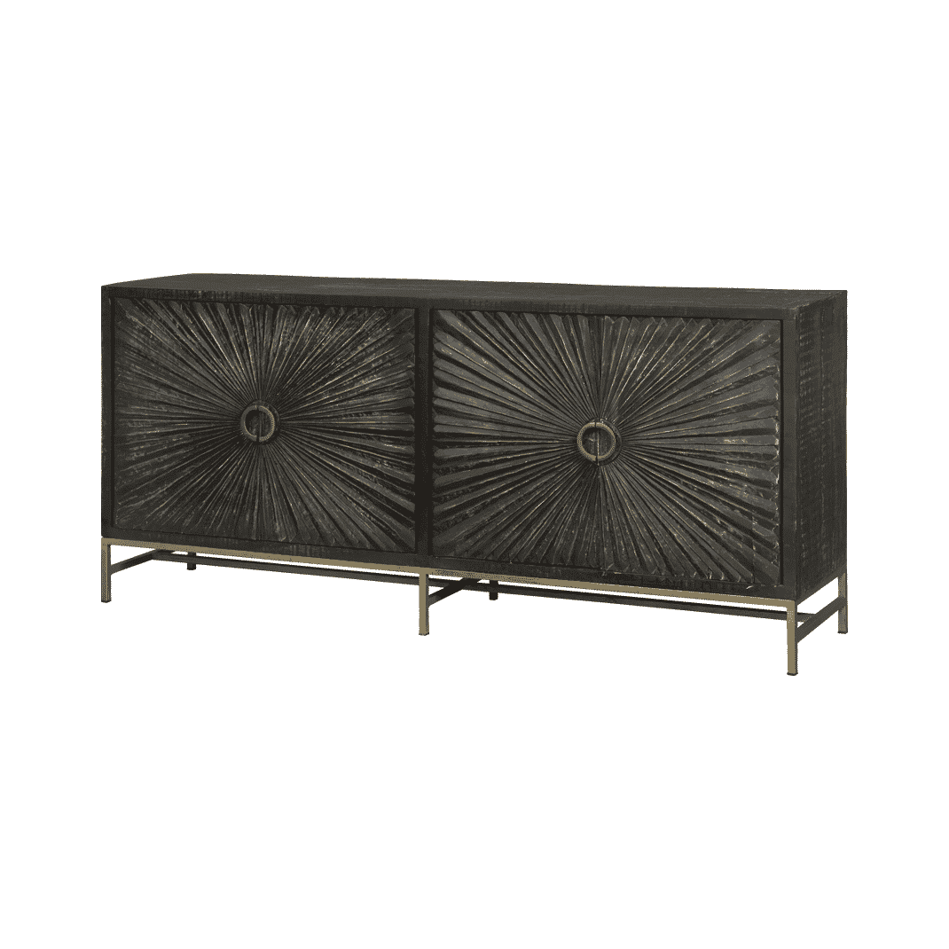 Renew Dressoir Serina 200 cm – Strak Zwart Design voor een Modern Interieur