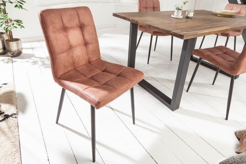Retro Design Stoel Modena – Vintage Bruin met Decoratieve Stiksels van Invicta Interior