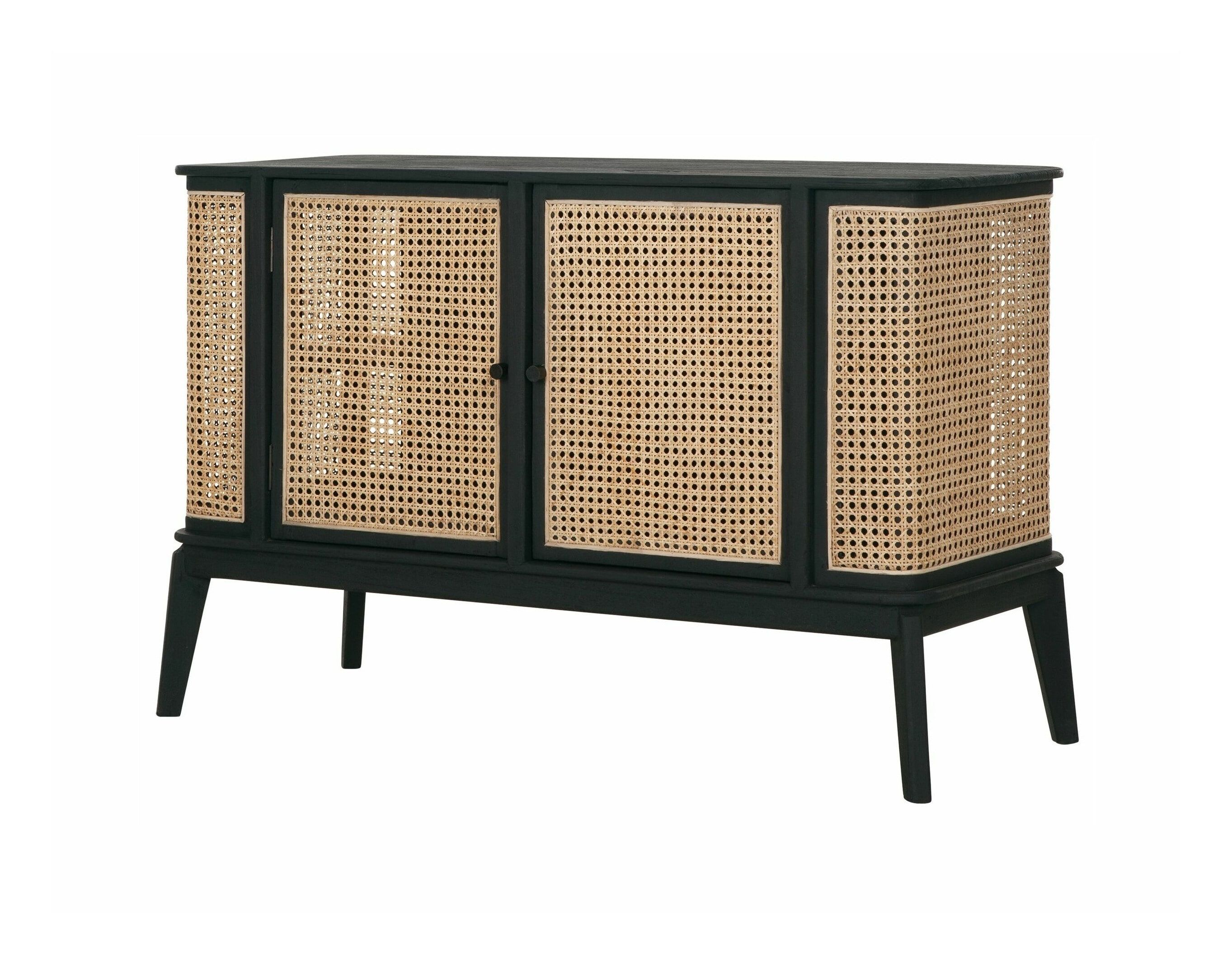 Retro dressoir Raffles van MUST Living – Rotan & Mindi hout, 125 × 80 cm