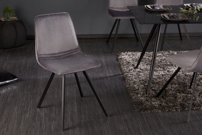 Retro stoel Amsterdam Chair donkergrijs fluweel – designklassieker van Invicta Interior