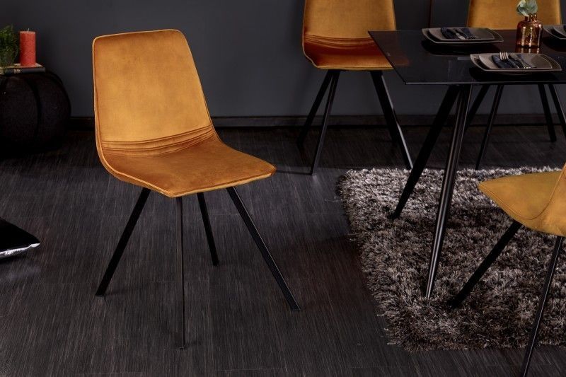 Retro stoel Amsterdam – Mustard Yellow velvet designklassieker
