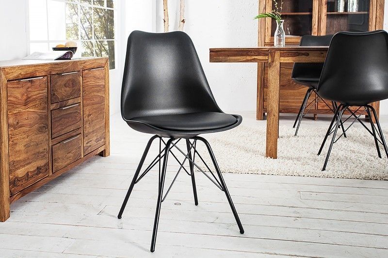 Retro stoel SCANDINAVIA Meesterstuk – Zwart – Tijdloos Design voor de Moderne Eetkamer