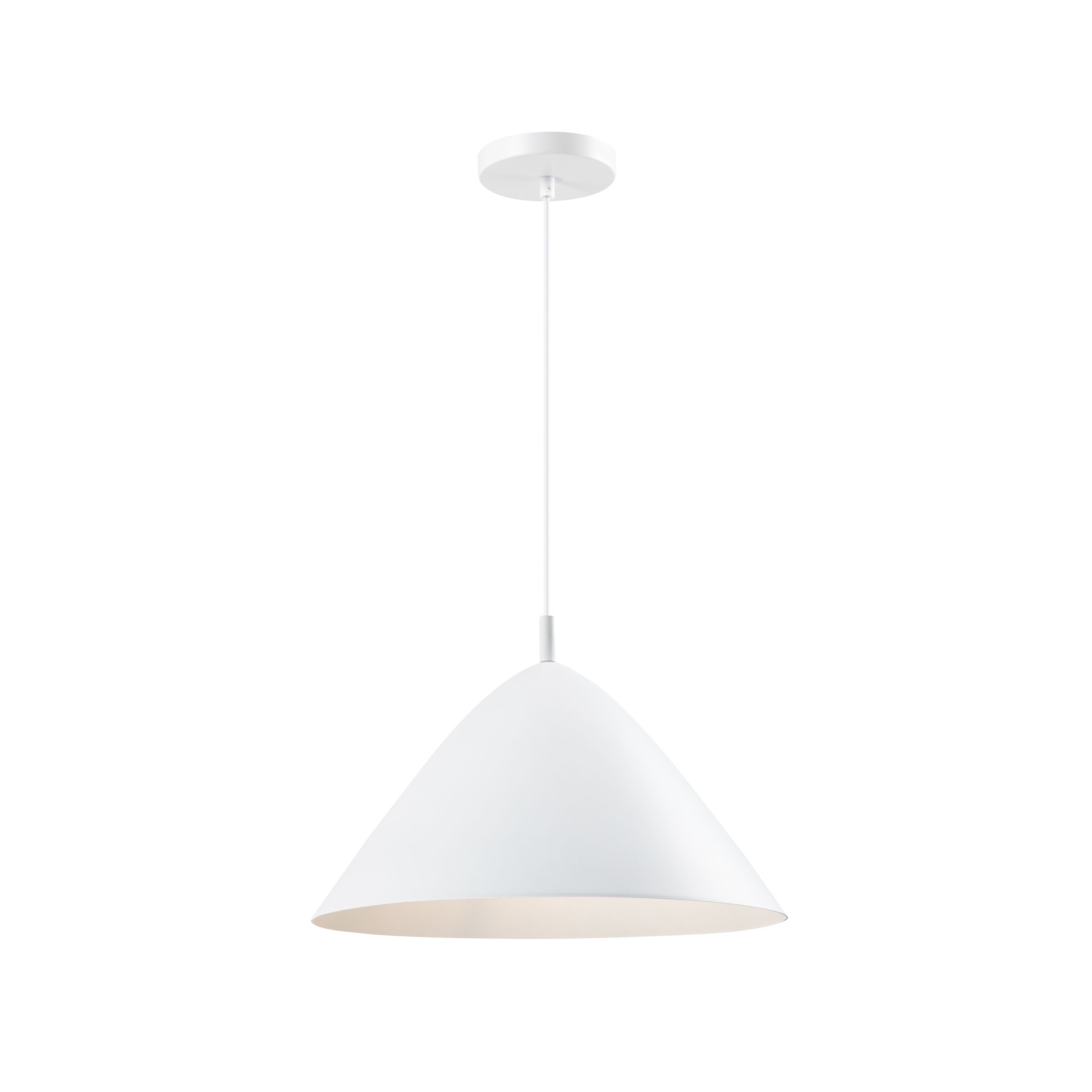 Retro witte hoed hanglamp QUVIO – Strak design, warme sfeer