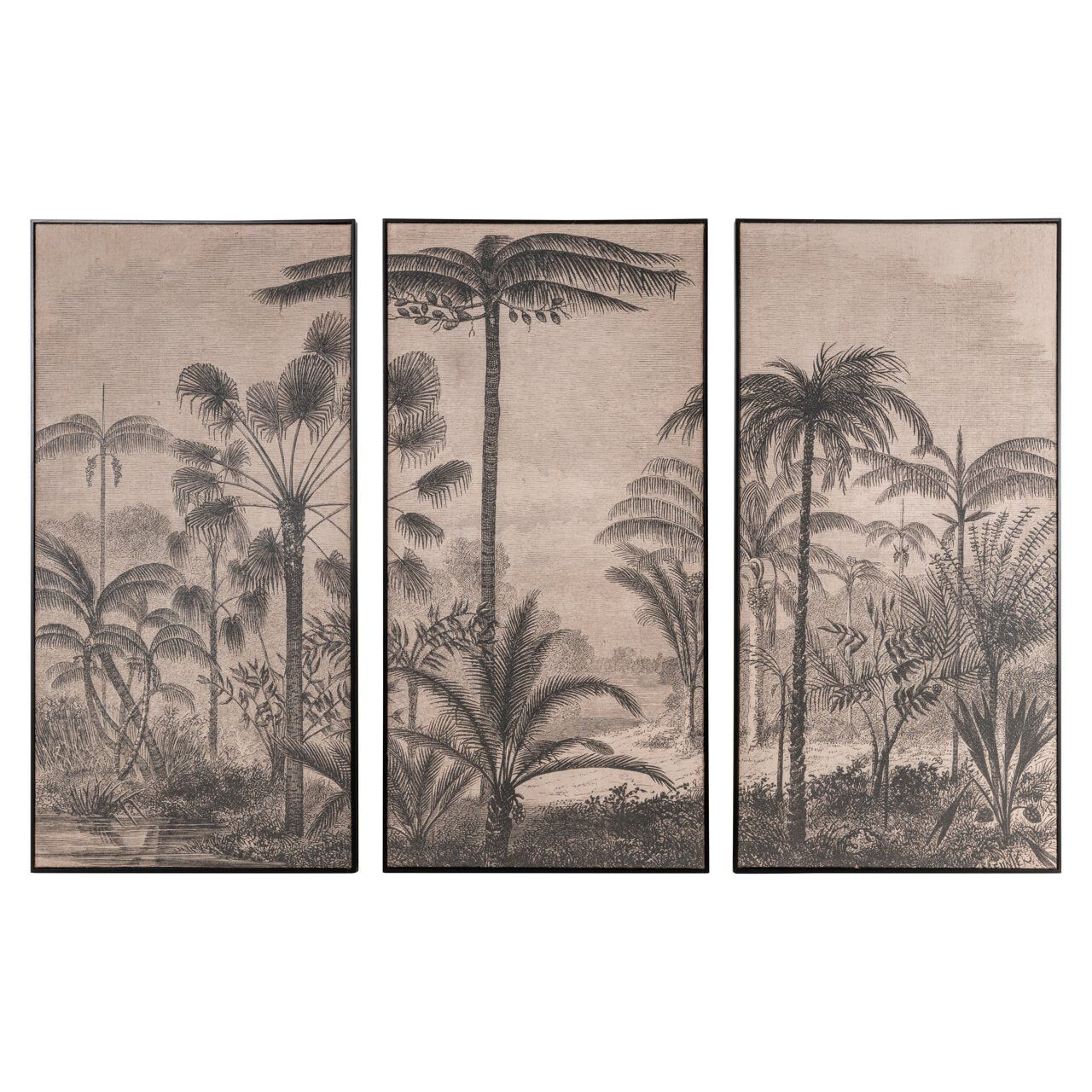 Rhapsody jute wandpanelen – set van 3 warme bruine kunstwerken van Richmond Interiors