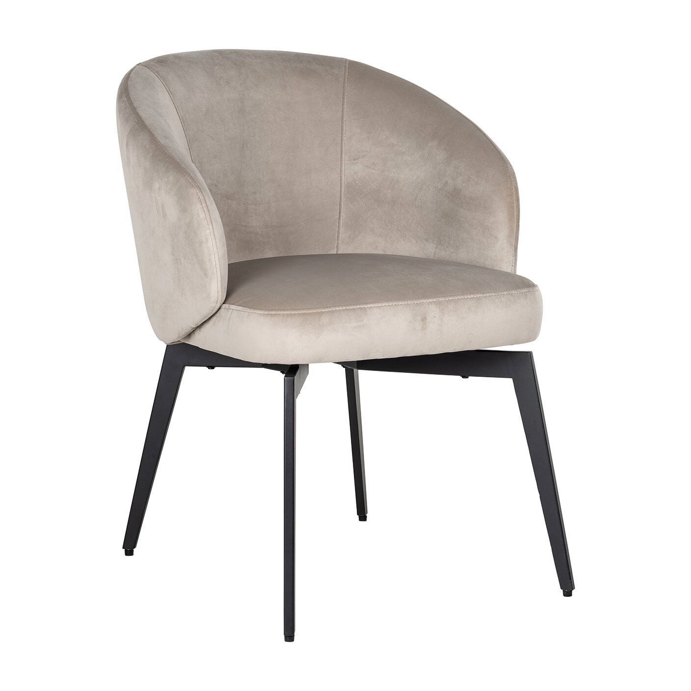 Richmond Amphara Velvet eetkamerstoel – stijlvol comfort in elegante khaki
