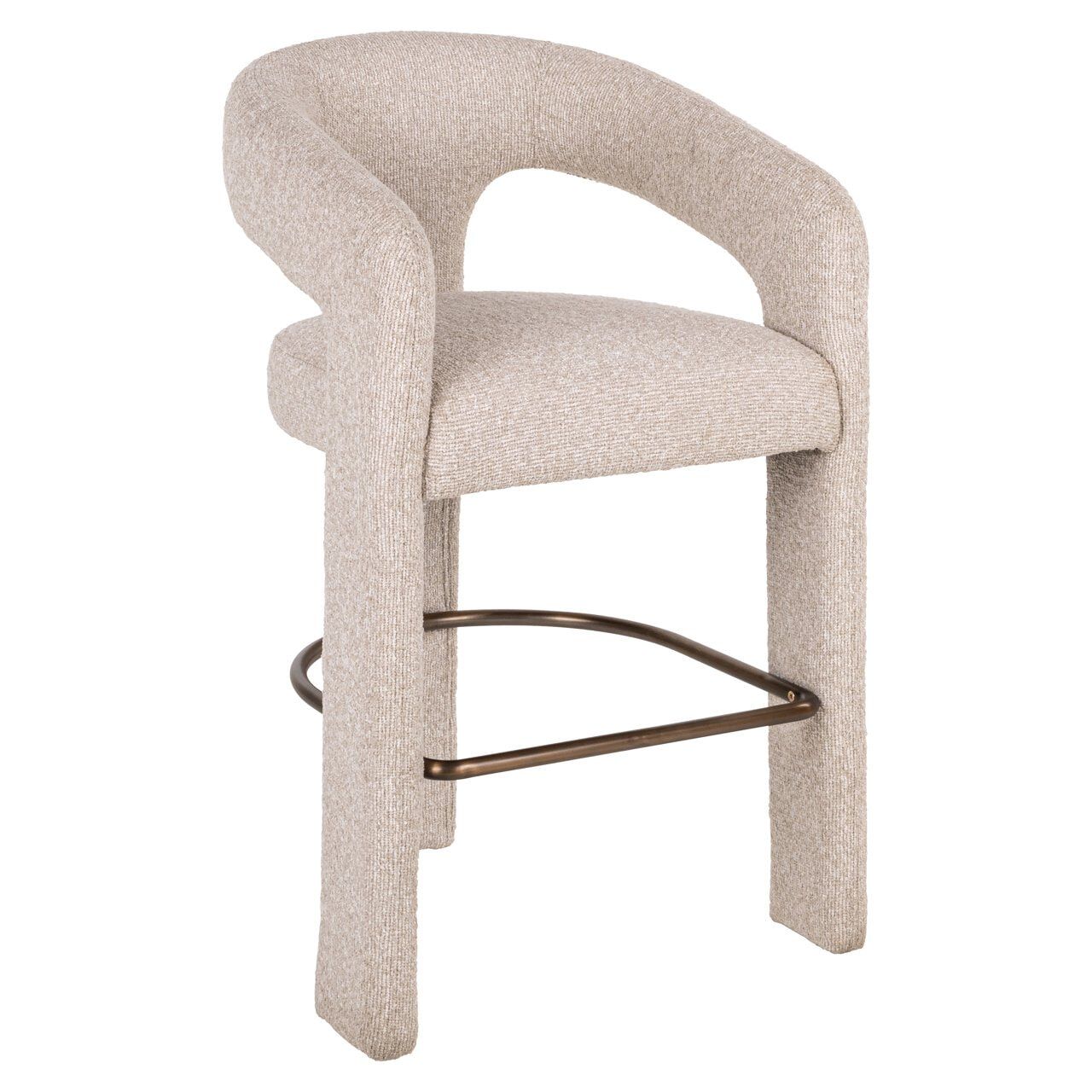 Richmond Barkruk Belle Bouclé – Crème, zithoogte 66 cm