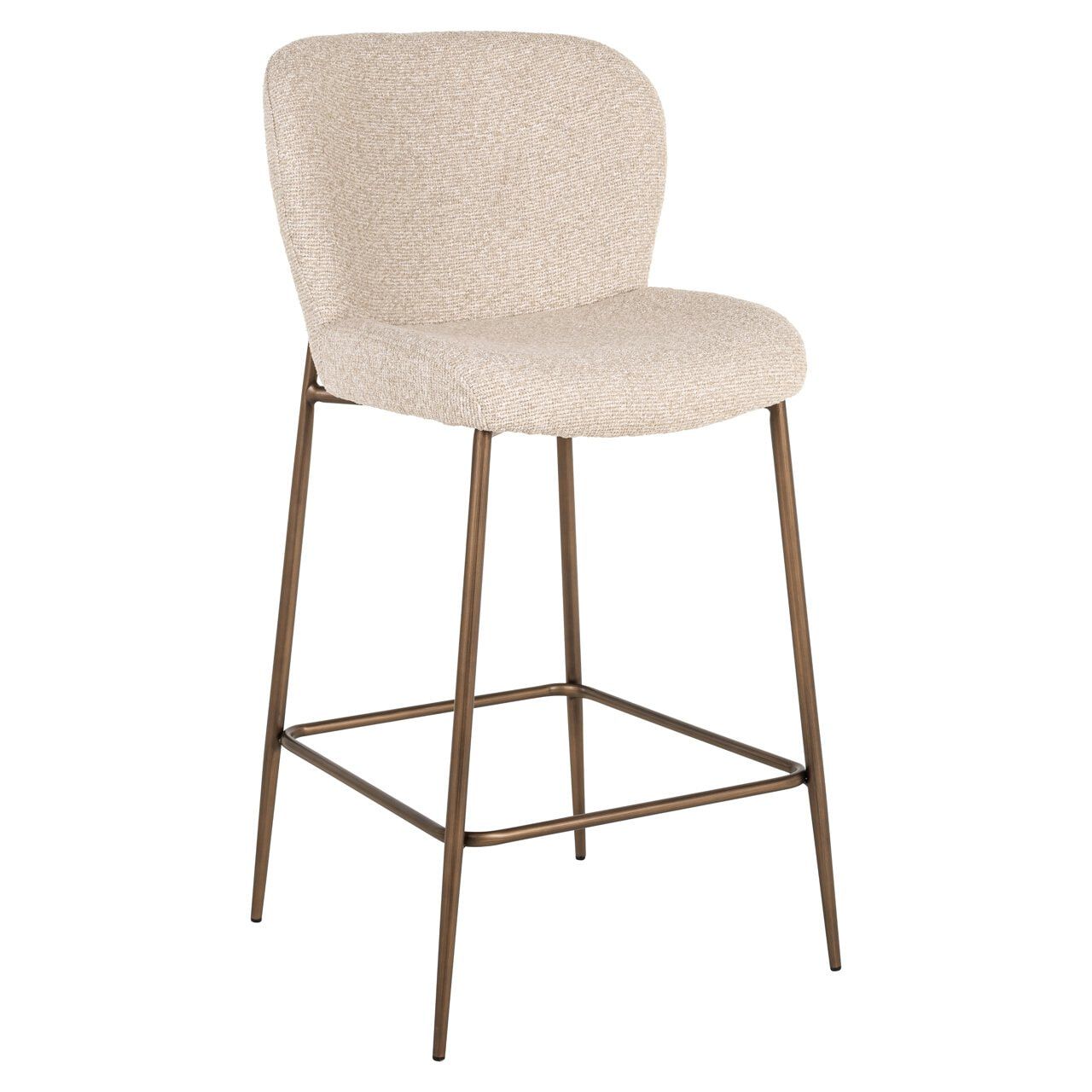 Richmond Barstoel Odarby Bouclé – Luxe comfort in crème voor je keukeneiland