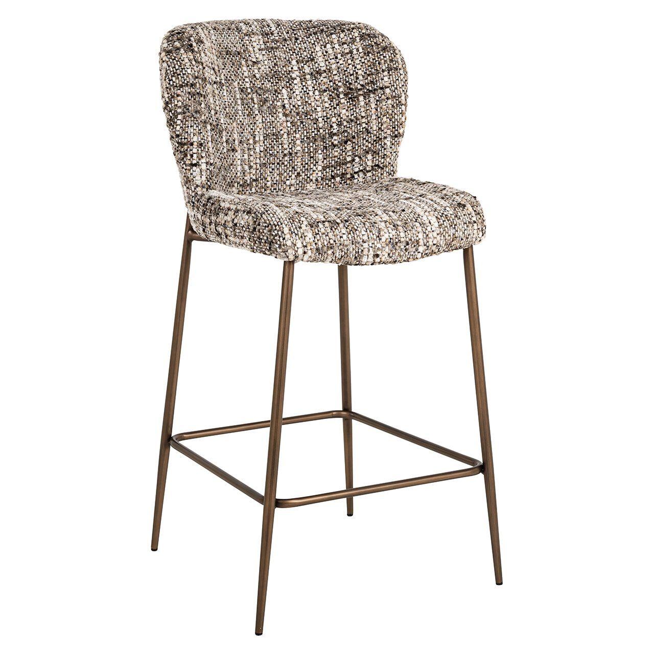 Richmond Barstoel Odarby – Elegant bruine Omara stof, zithoogte 68 cm