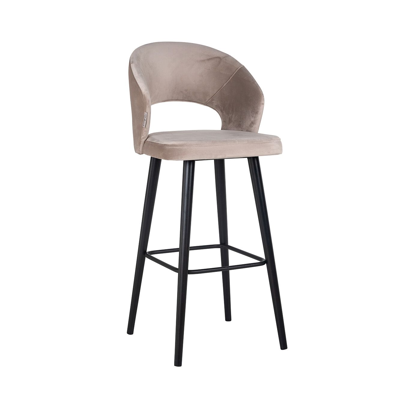 Richmond Barstoel Savoy Velvet in Khaki – Modern comfort met houten poten