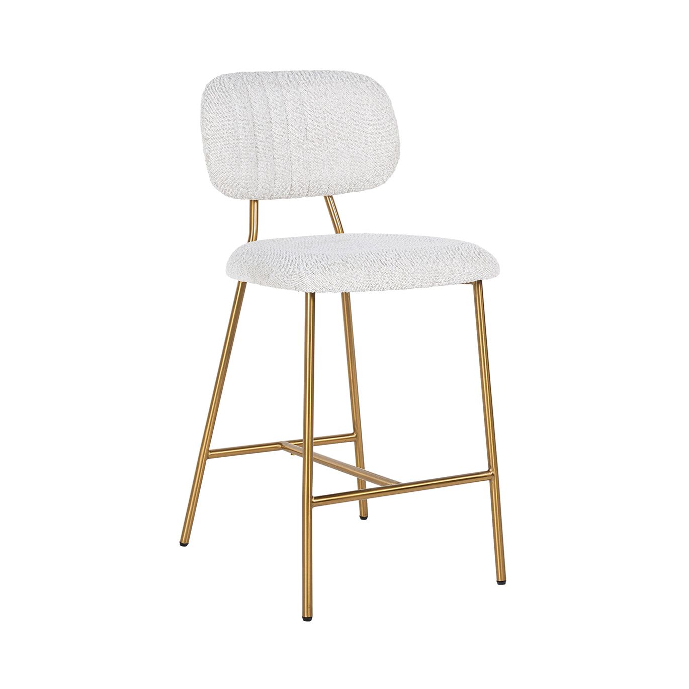 Richmond Barstoel Xenia Bouclé – Stralende Wit voor een Luxe Barervaring